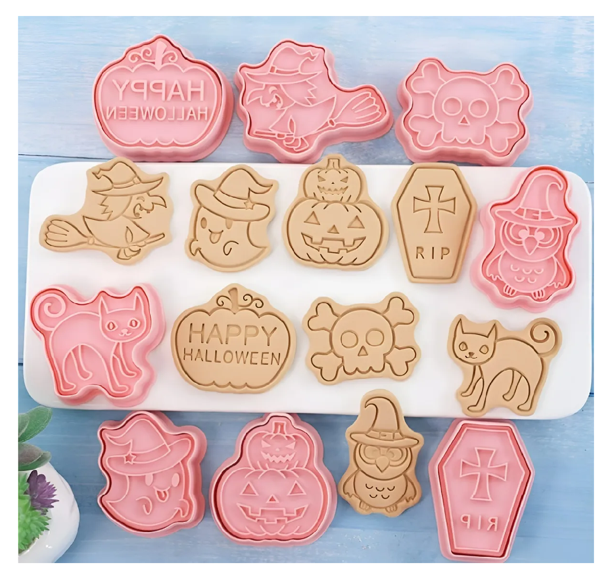 Pack X8 Molde Galleta Cortadores De Galletas De Halloween cortador-4