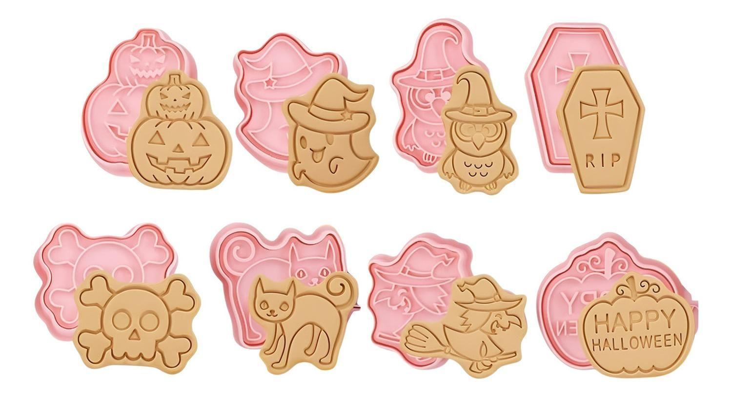 Pack X8 Molde Galleta Cortadores De Galletas De Halloween-0