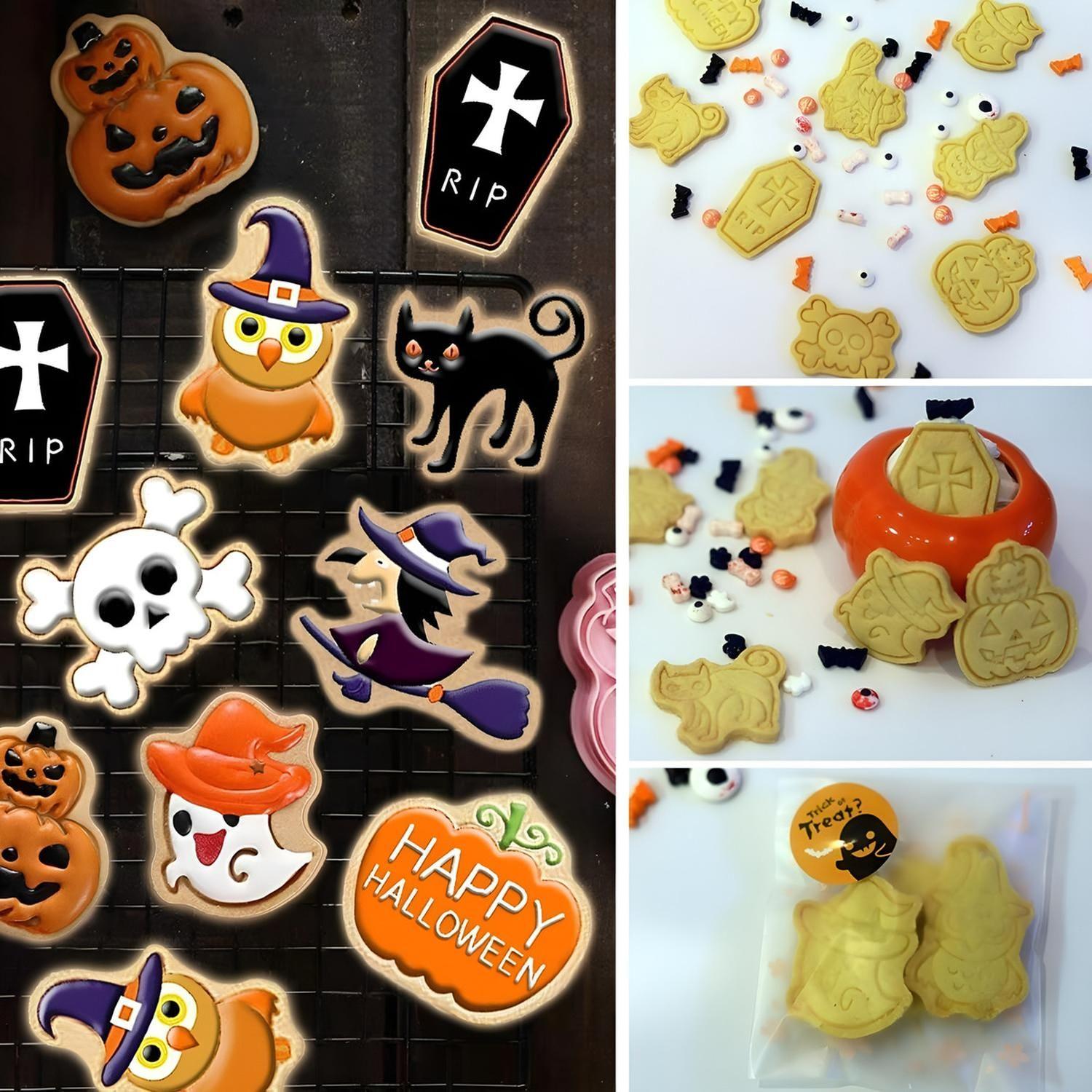 Pack X8 Molde Galleta Cortadores De Galletas De Halloween-1