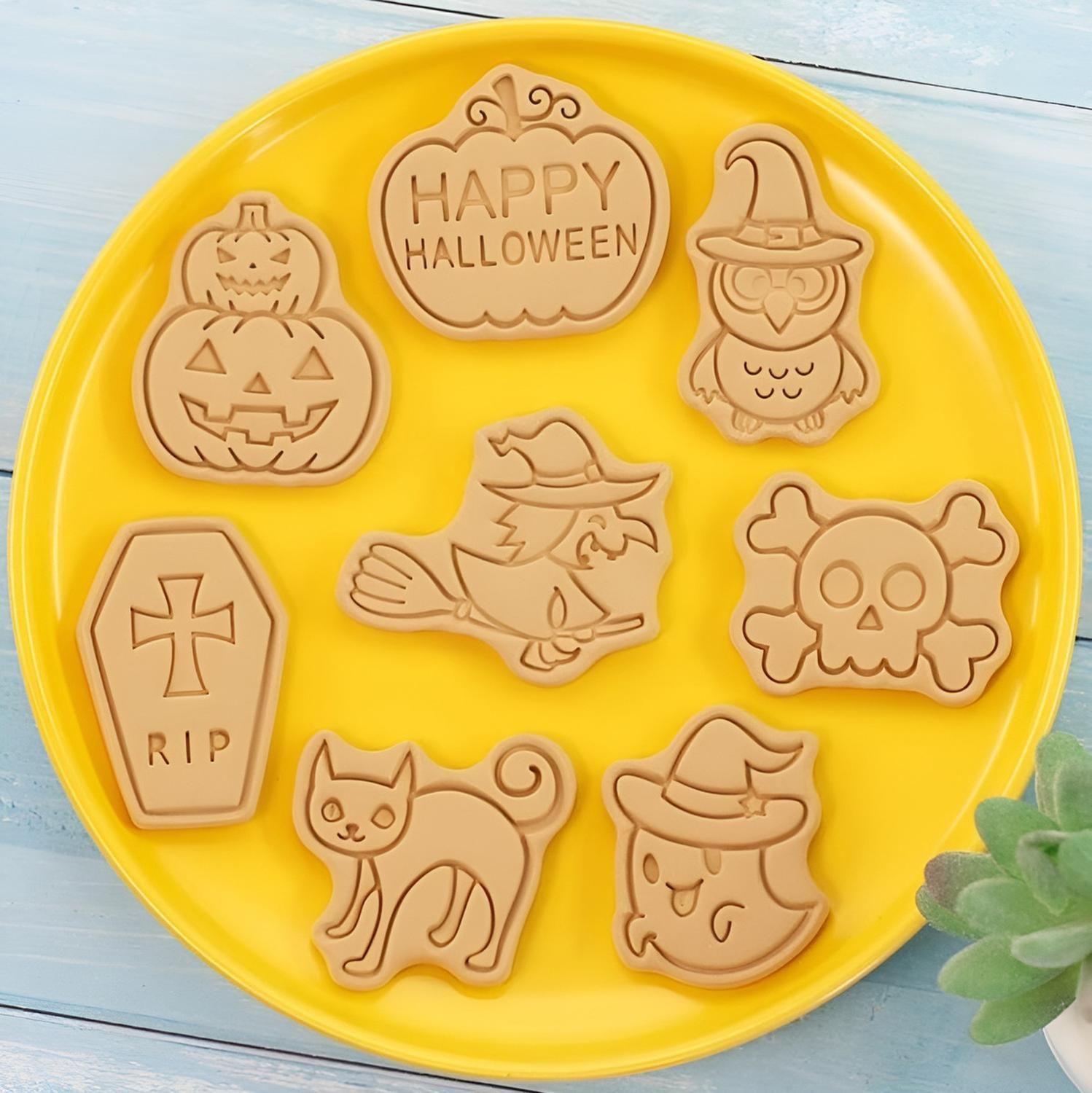 Pack X8 Molde Galleta Cortadores De Galletas De Halloween-4