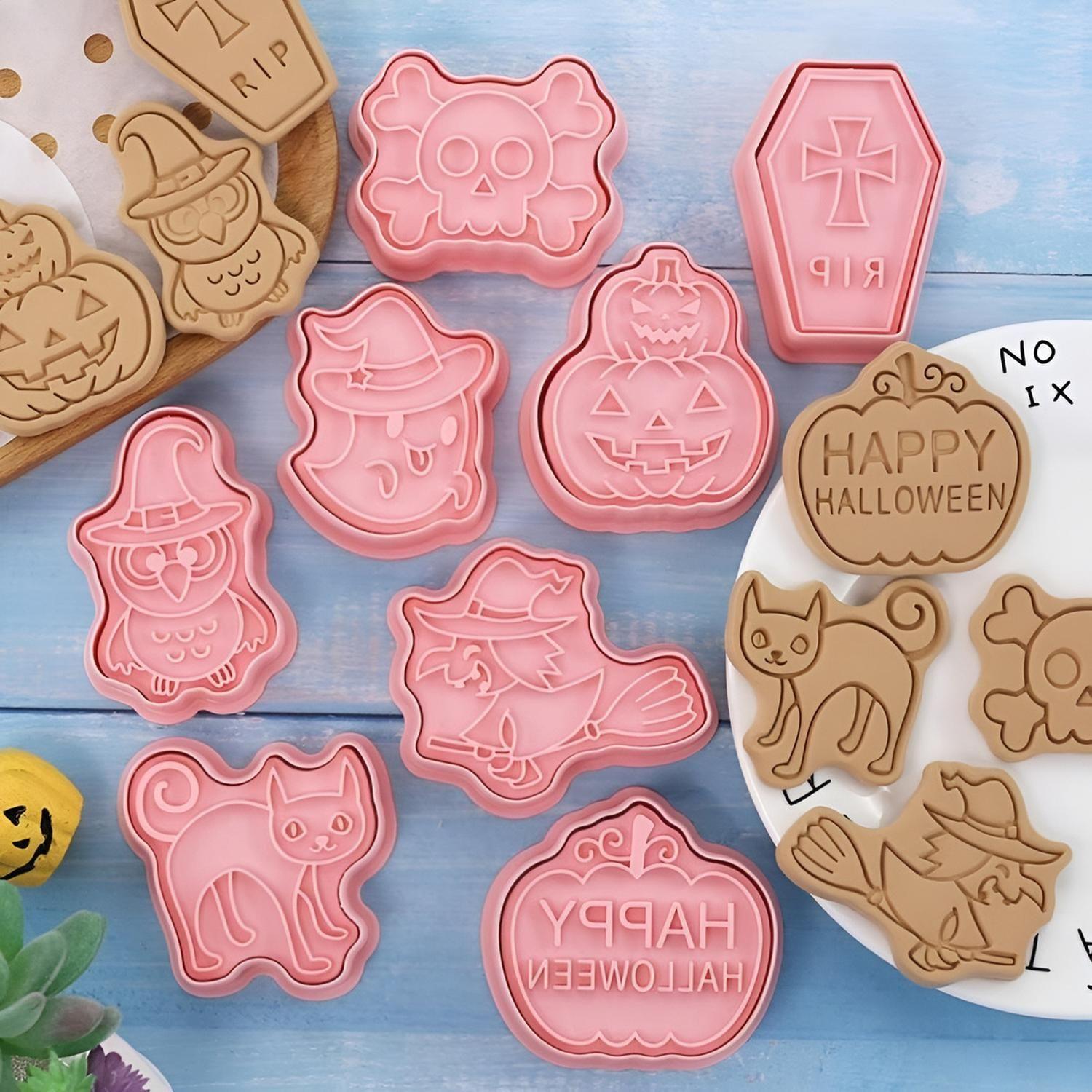 Pack X8 Molde Galleta Cortadores De Galletas De Halloween-7