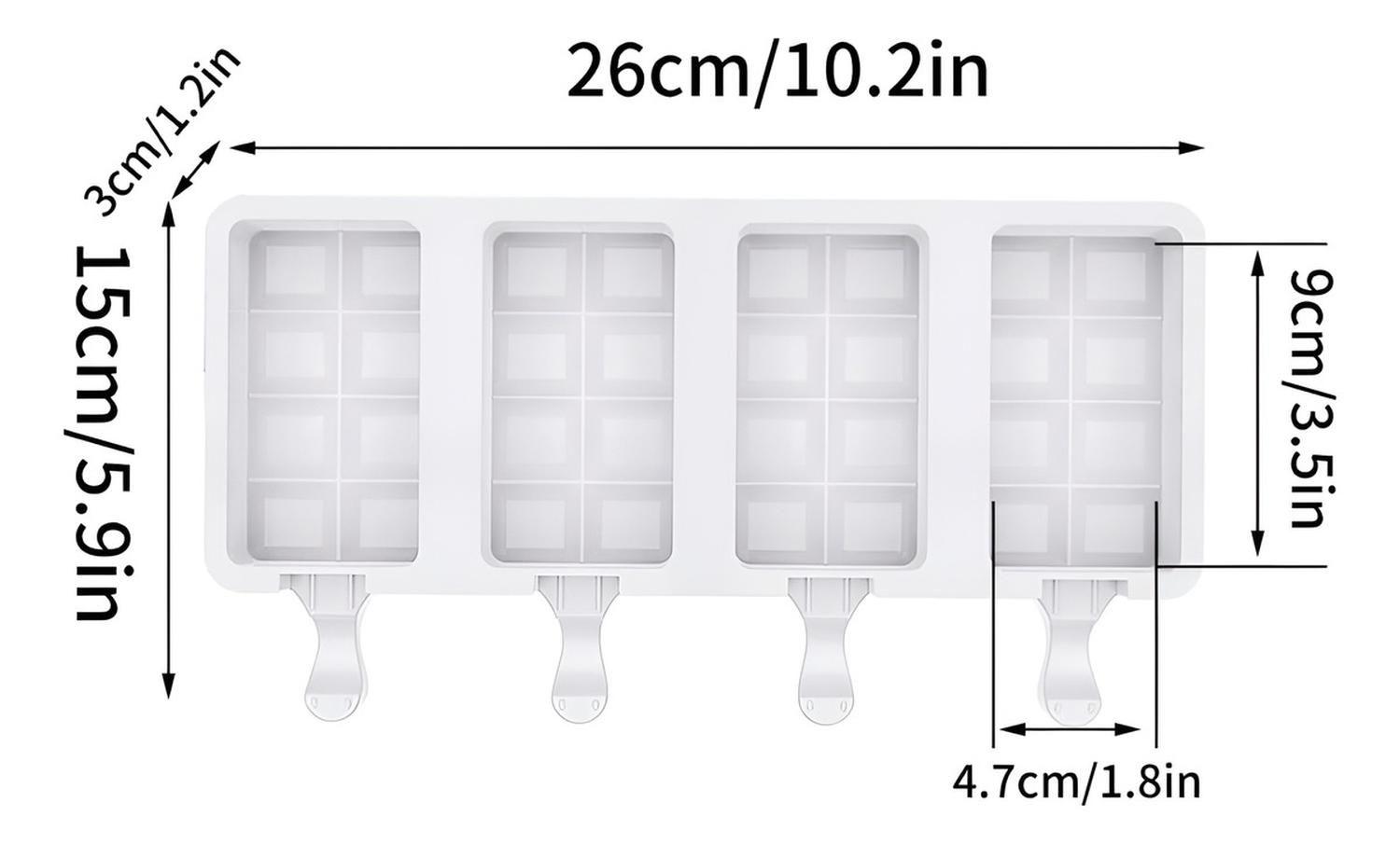Pack X2 Molde De Silicona Para Helados Molde De Helado 051 Color Blanco Moldes De Silicona Reposteri-2