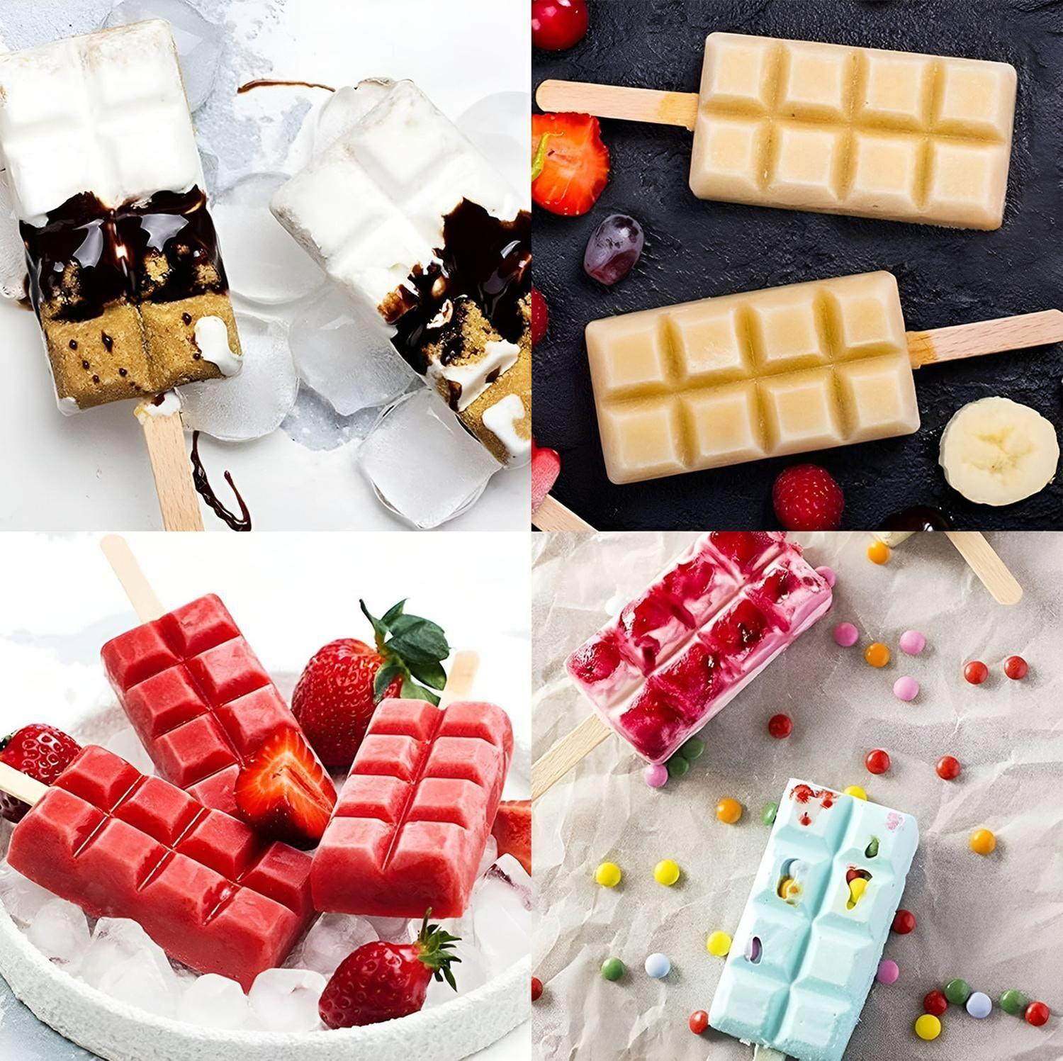 Pack X2 Molde De Silicona Para Helados Molde De Helado 051 Color Blanco Moldes De Silicona Reposteri-5