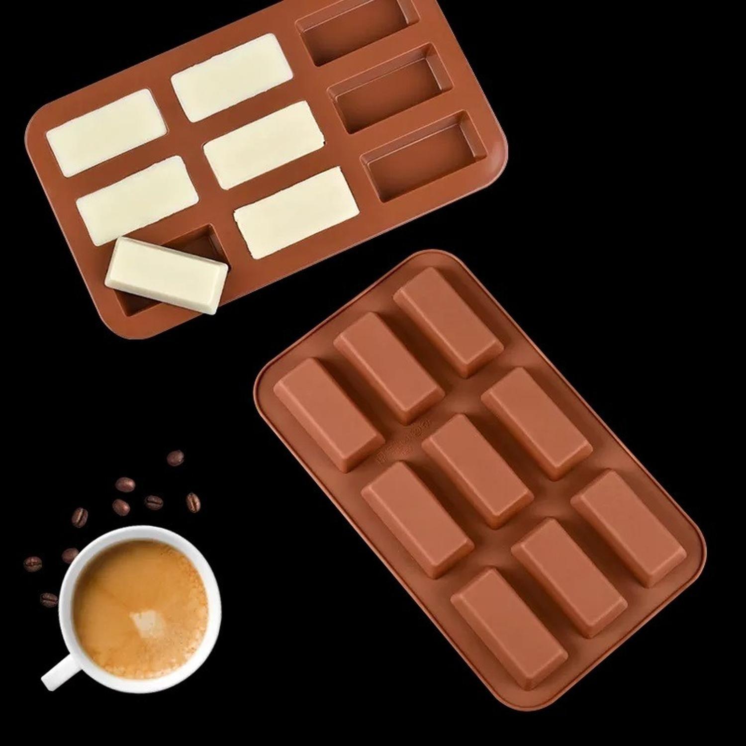Moldes Silicona Barra Chocolate Molde Silicona Barra Cereal Marrón-5