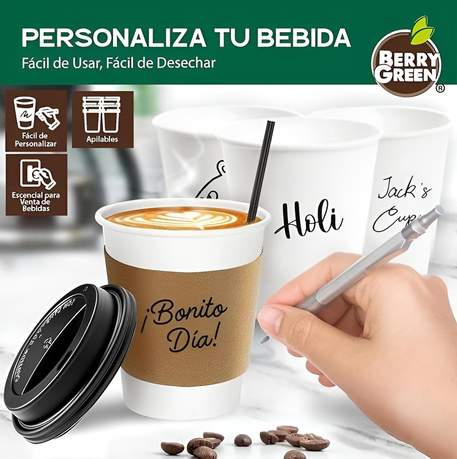 Vasos Para Cafe Vasos Polipapel C/tapa+manga 10oz/ 296ml-6