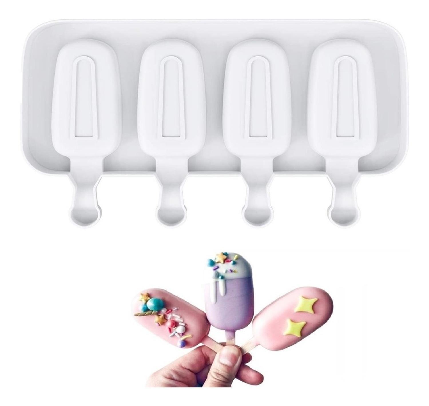 Moldes De Silicona Para Helados Molde Paletas Helado Mini418 Blanco-0