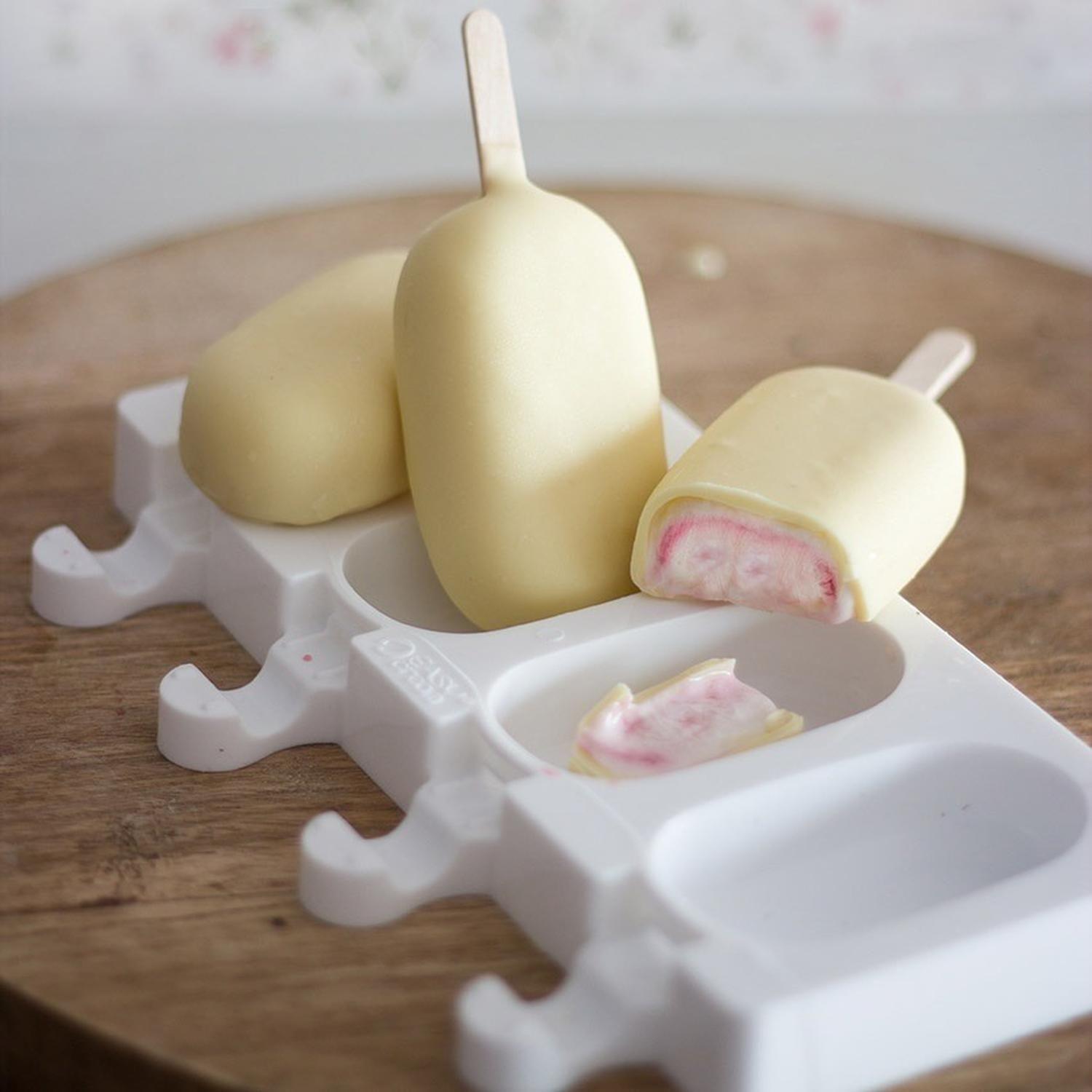 Moldes De Silicona Para Helados Molde Paletas Helado Mini418 Blanco-4