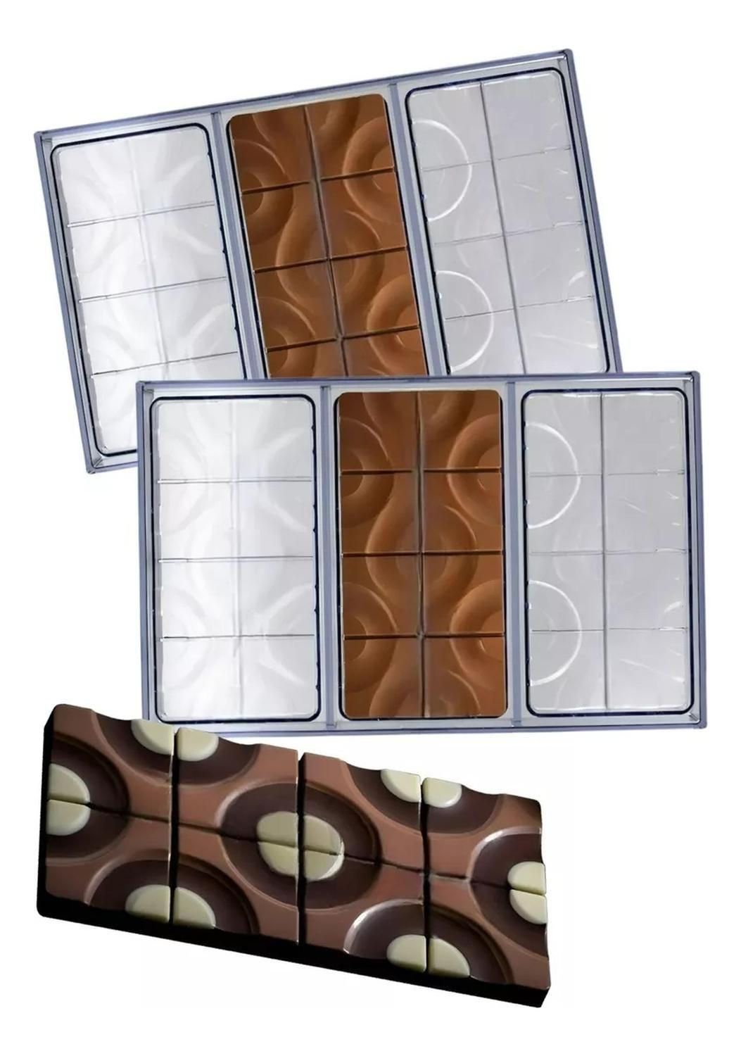 4x Moldes Chocolate Policarbonato Circulos 3 Cav Molde De Chocolate Barra De Chocolate Moldes Para C-0
