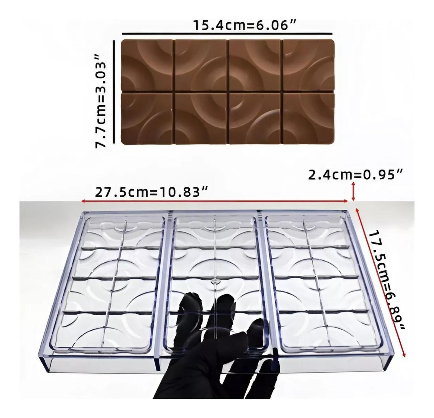 4x Moldes Chocolate Policarbonato Circulos 3 Cav Molde De Chocolate Barra De Chocolate Moldes Para C-1