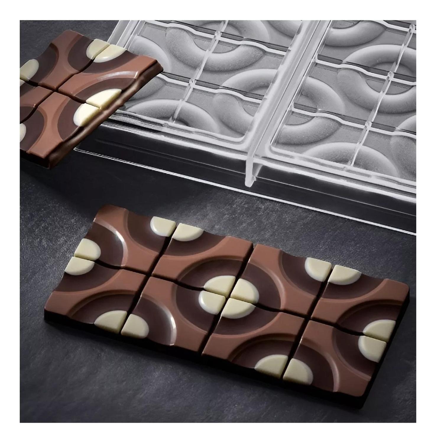 4x Moldes Chocolate Policarbonato Circulos 3 Cav Molde De Chocolate Barra De Chocolate Moldes Para C-2
