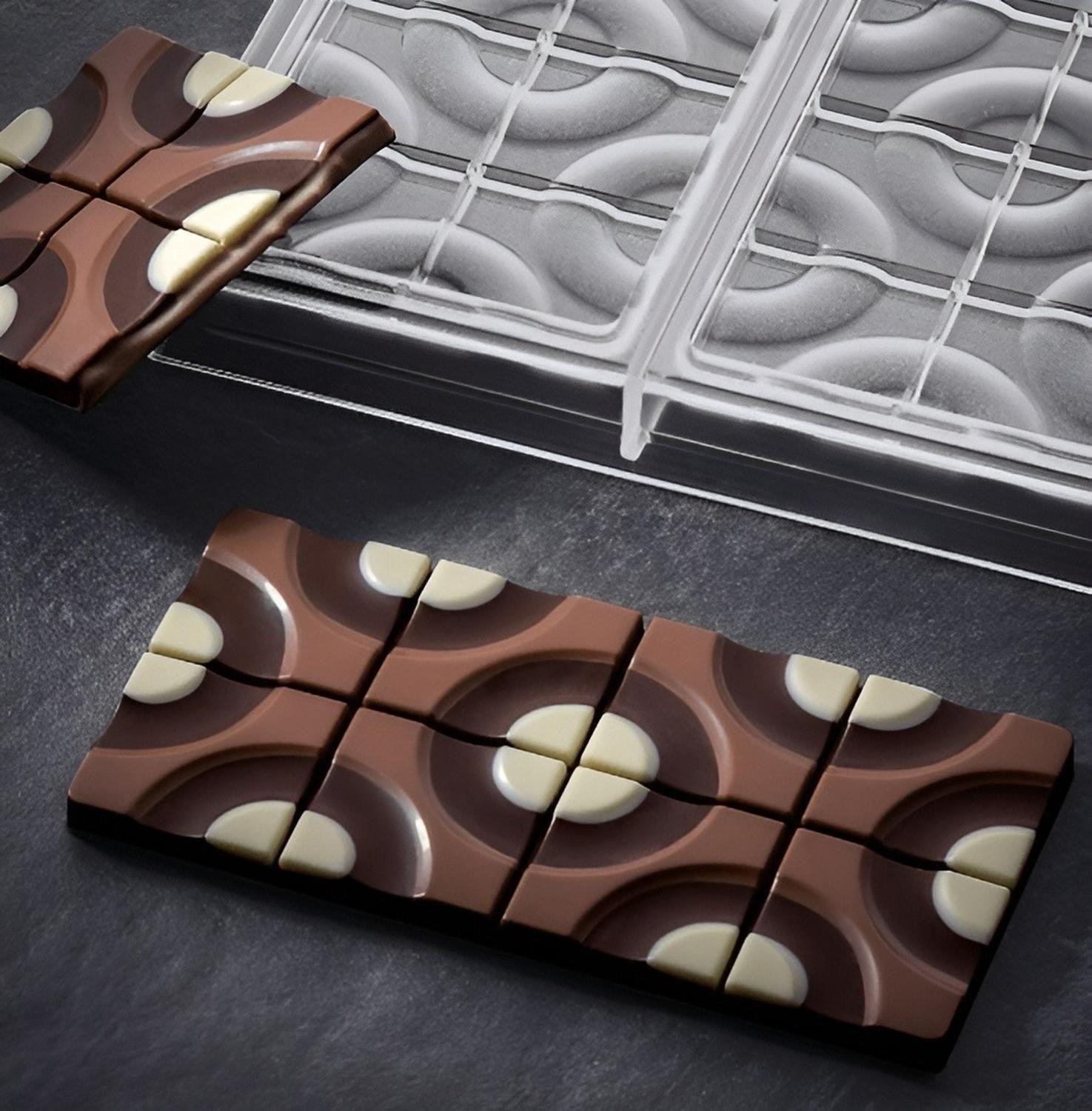 4x Moldes Chocolate Policarbonato Circulos 3 Cav Molde De Chocolate Barra De Chocolate Moldes Para C-3