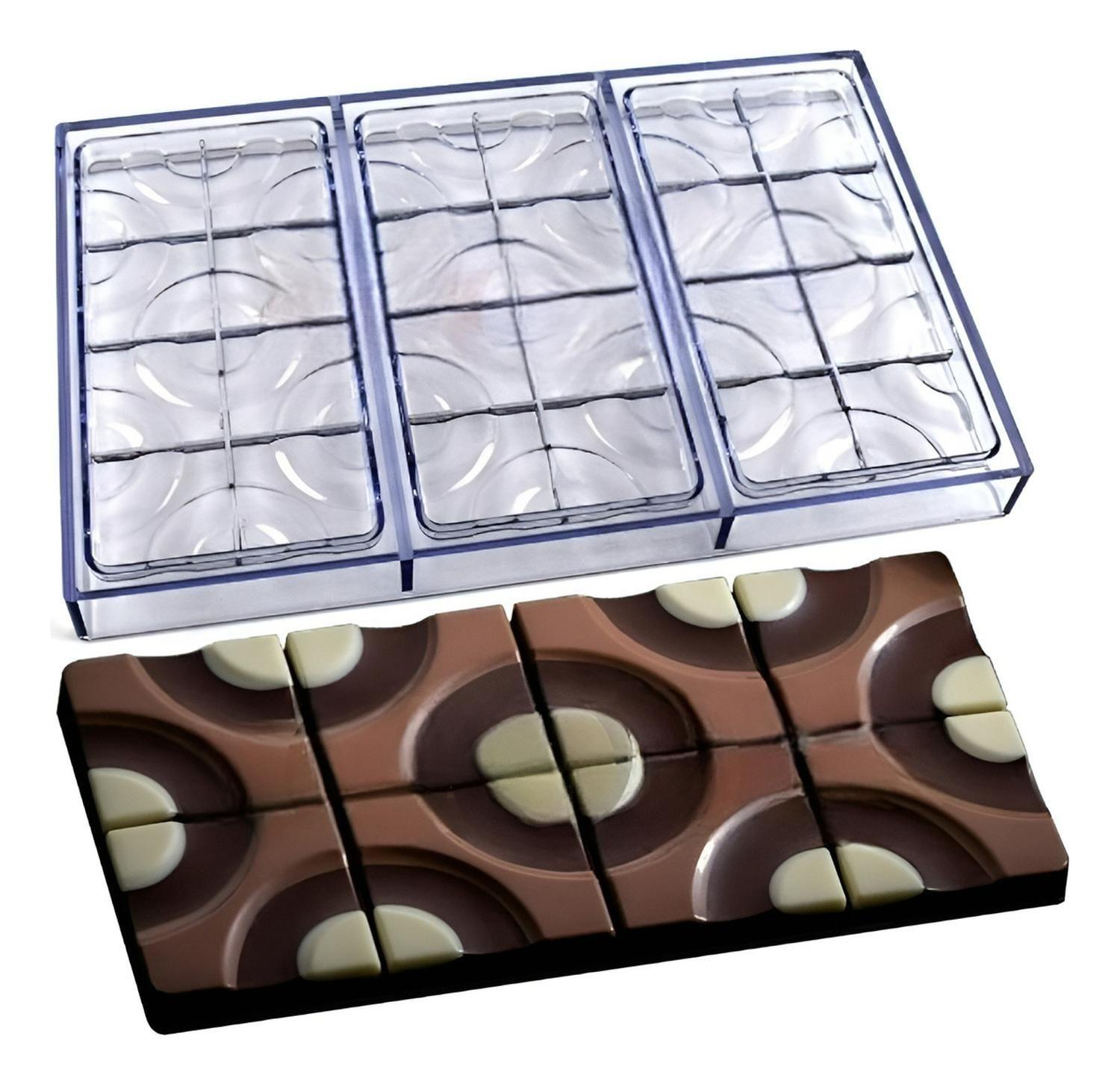 4x Moldes Chocolate Policarbonato Circulos 3 Cav Molde De Chocolate Barra De Chocolate Moldes Para C-5