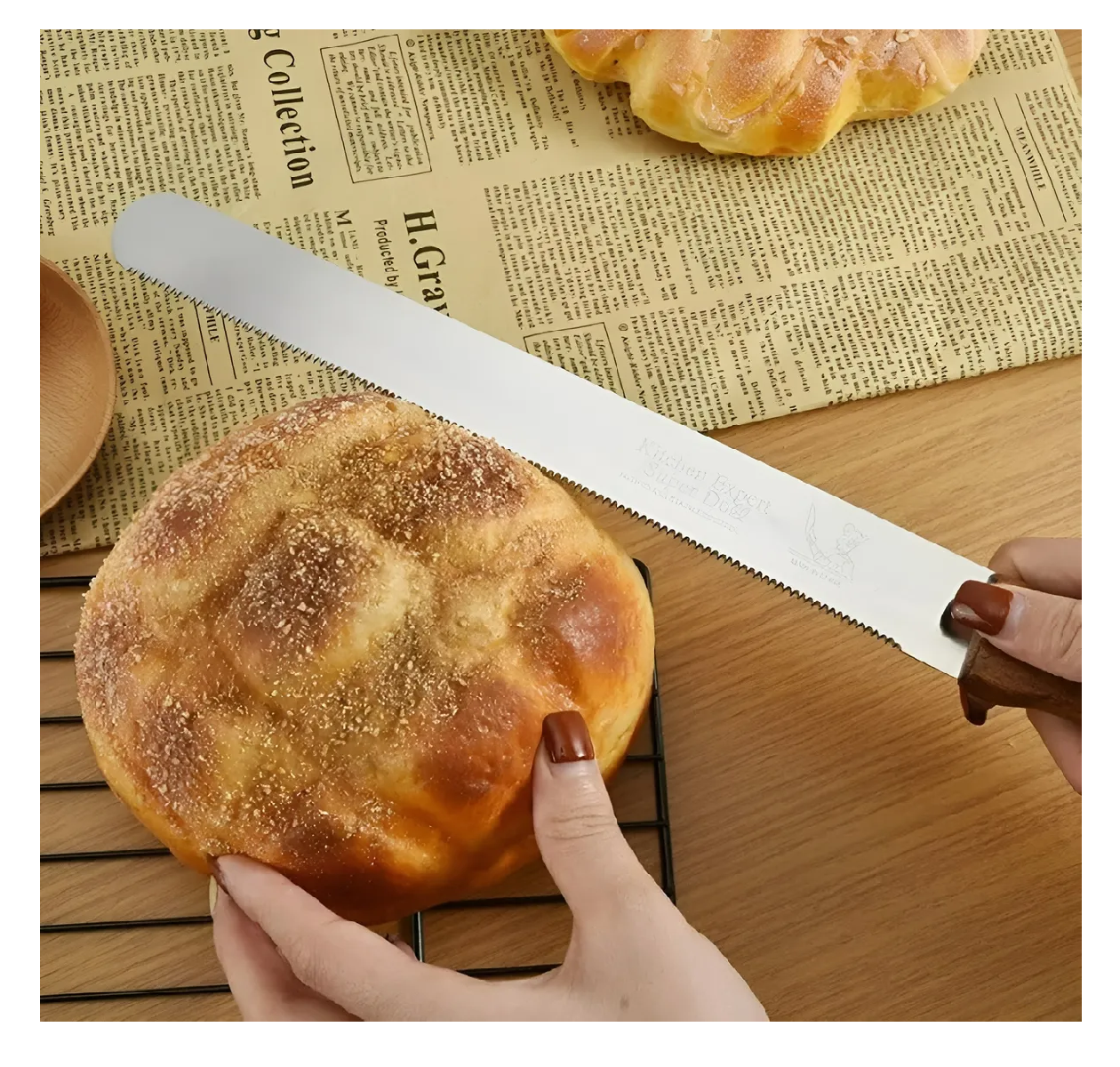 Cuchillo De Cocina Cuchillo Sierra Cuchillos Reposteria 20cm-4