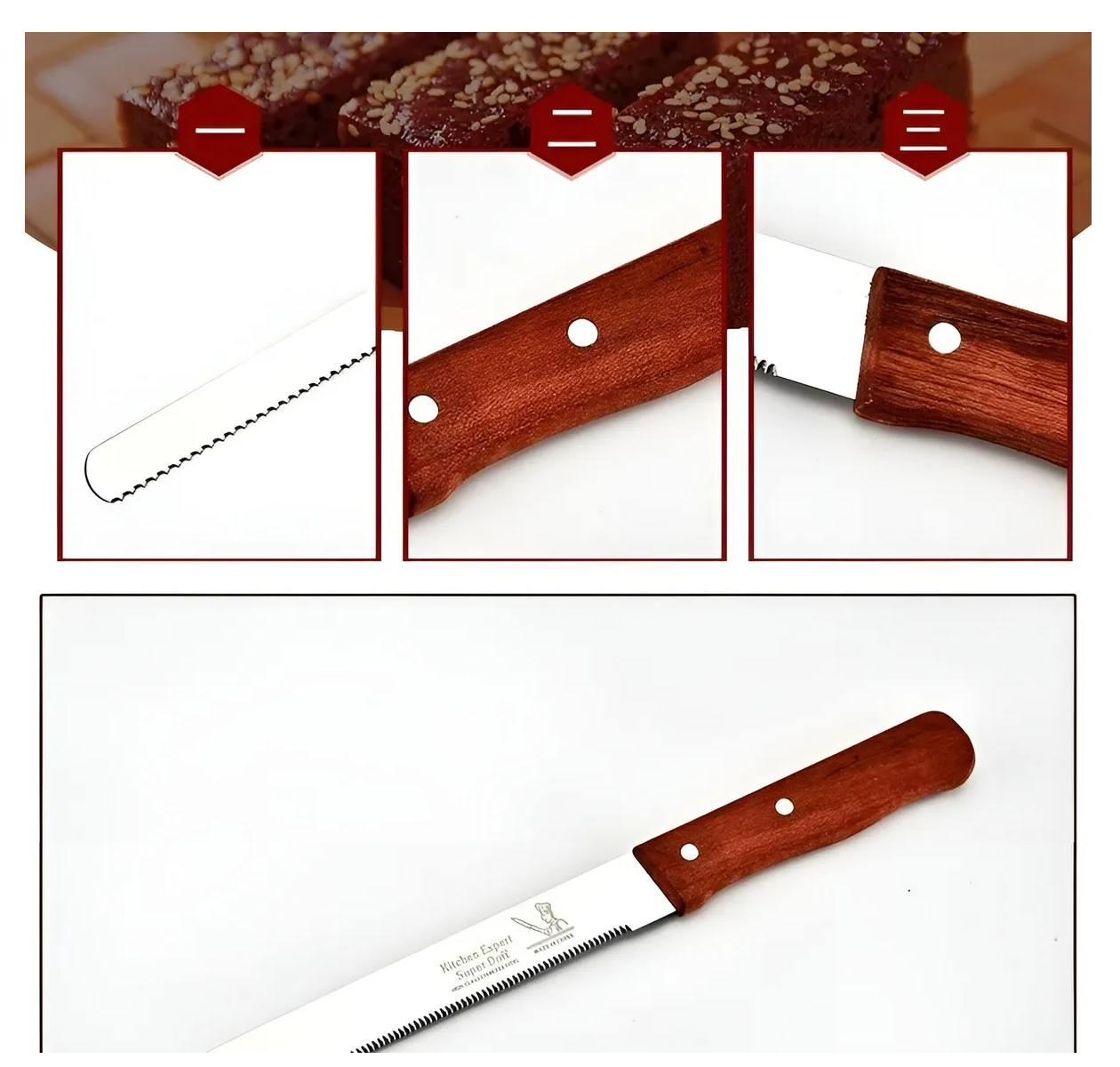 Cuchillo De Cocina Cuchillo Sierra Cuchillos Reposteria 20cm-5