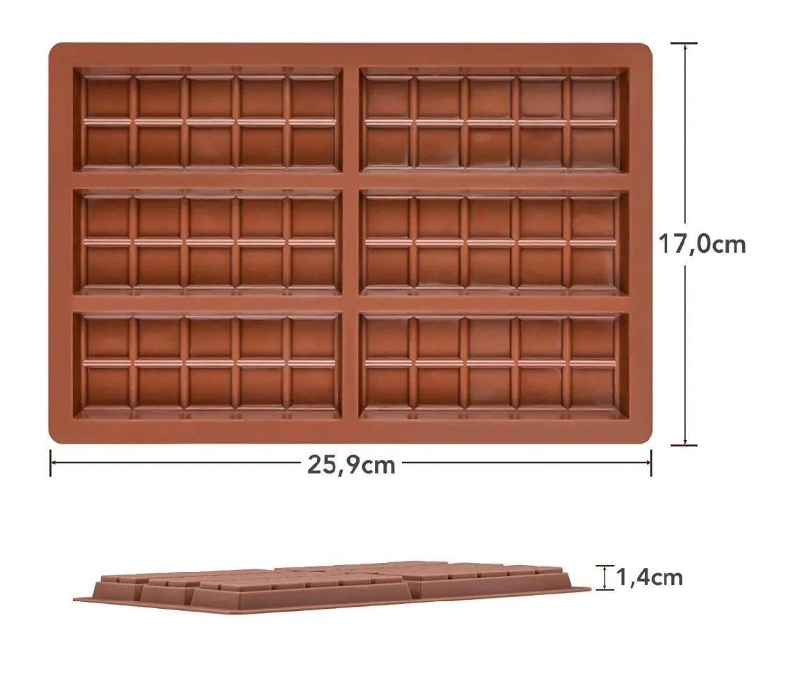 Moldes De Chocolate Moldes Barra De Chocolate Silicona 6066 Marrón-2