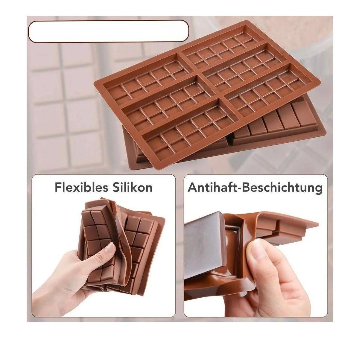 Moldes De Chocolate Moldes Barra De Chocolate Silicona 6066 Marrón-3