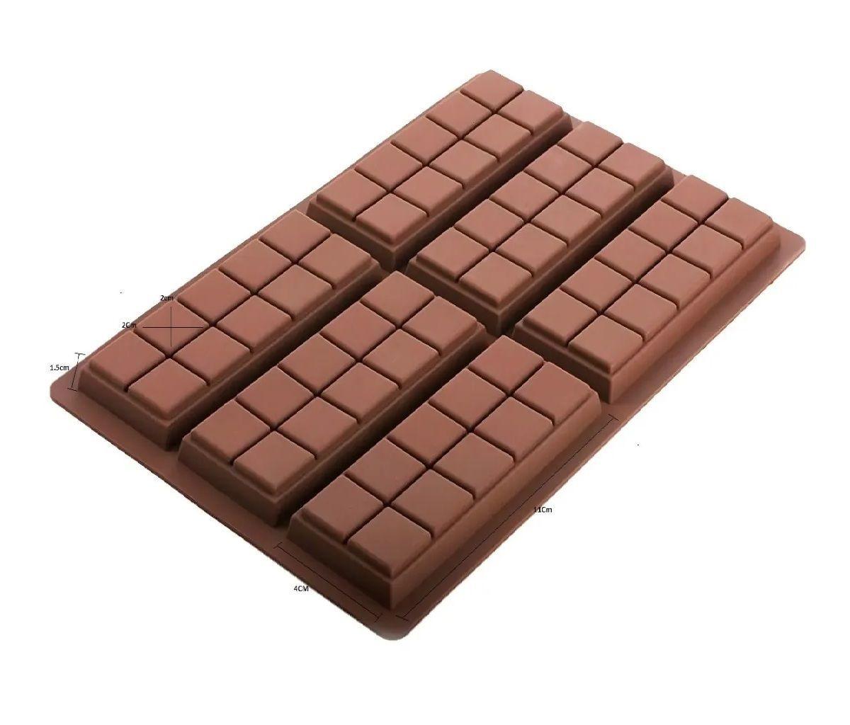 Moldes De Chocolate Moldes Barra De Chocolate Silicona 6066 Marrón-6