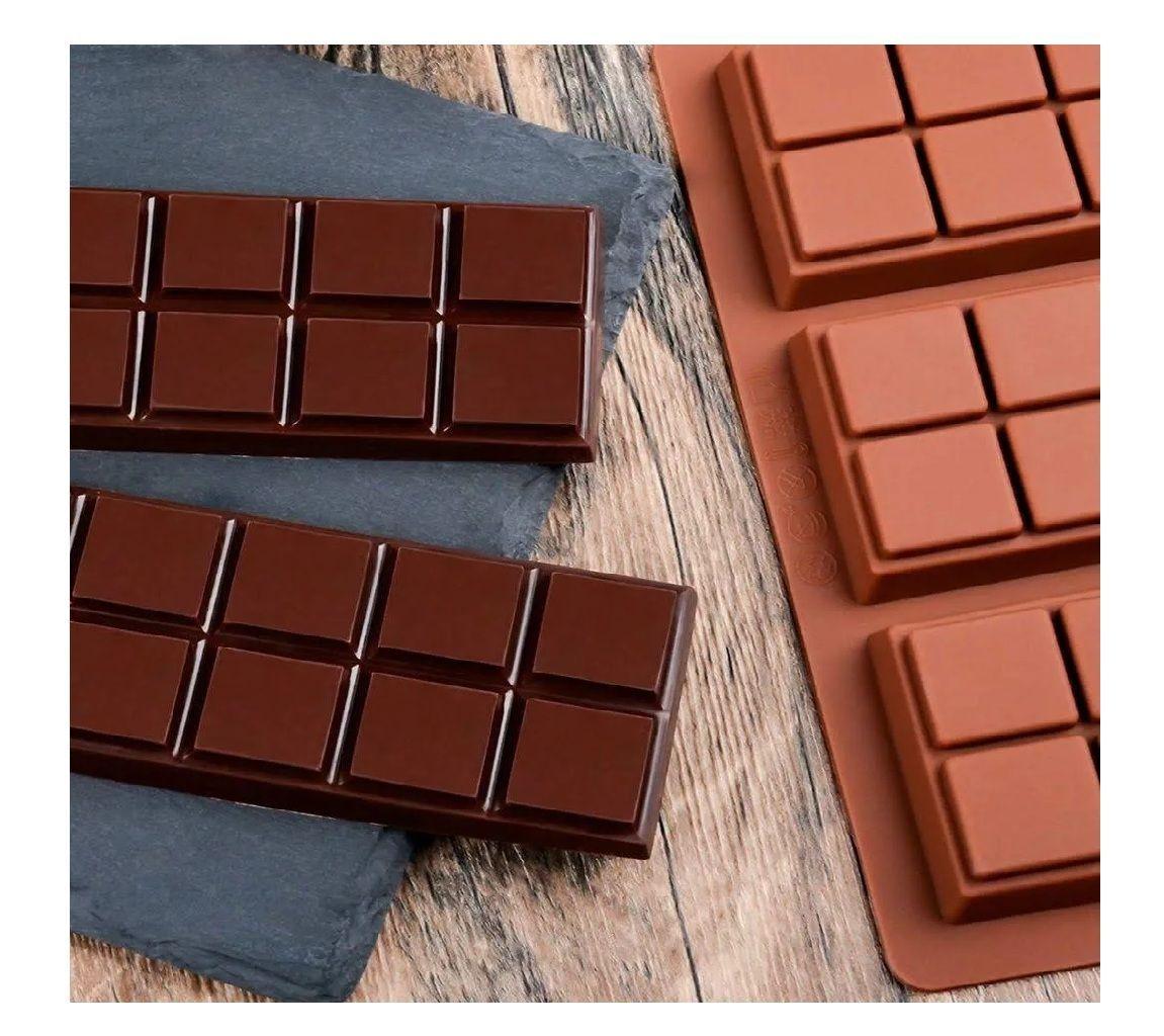 Moldes De Chocolate Moldes Barra De Chocolate Silicona 6066 Marrón-7