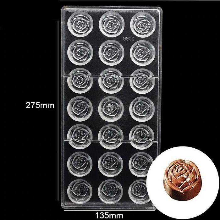 2 Moldes Chocolate Rosas + Moldes Policarbonato Corazon-2