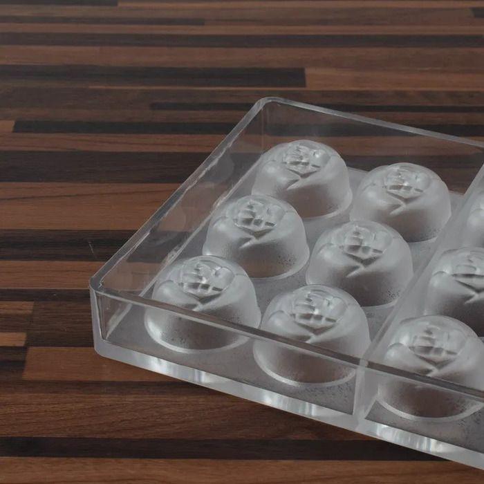 2 Moldes Chocolate Rosas + Moldes Policarbonato Corazon-6