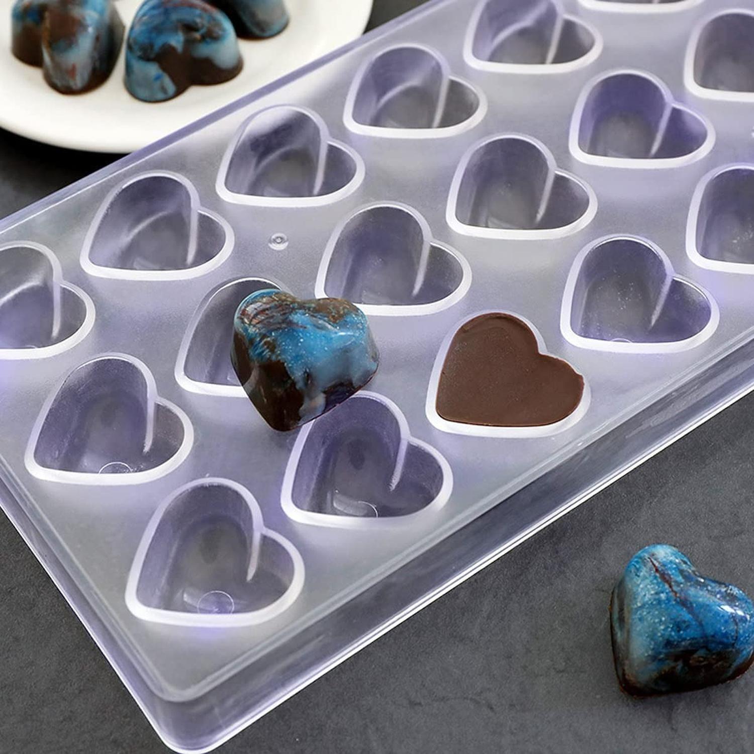 2 Moldes Chocolate Rosas + Moldes Policarbonato Corazon Blanco-8