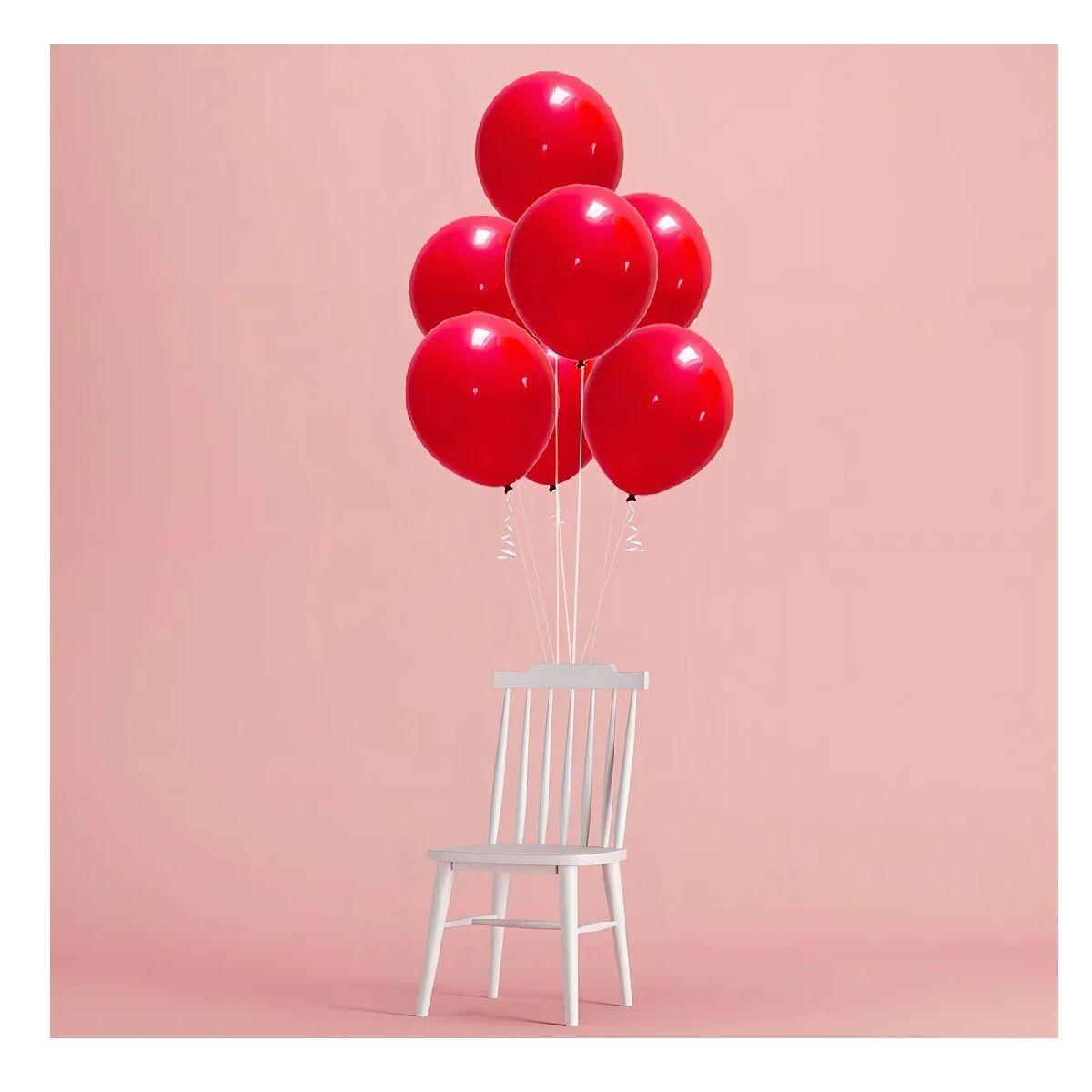 PasteleriaCL redondo de 25cm pack 25 set de cumpleaños globos metalizado color rojo 100934-5