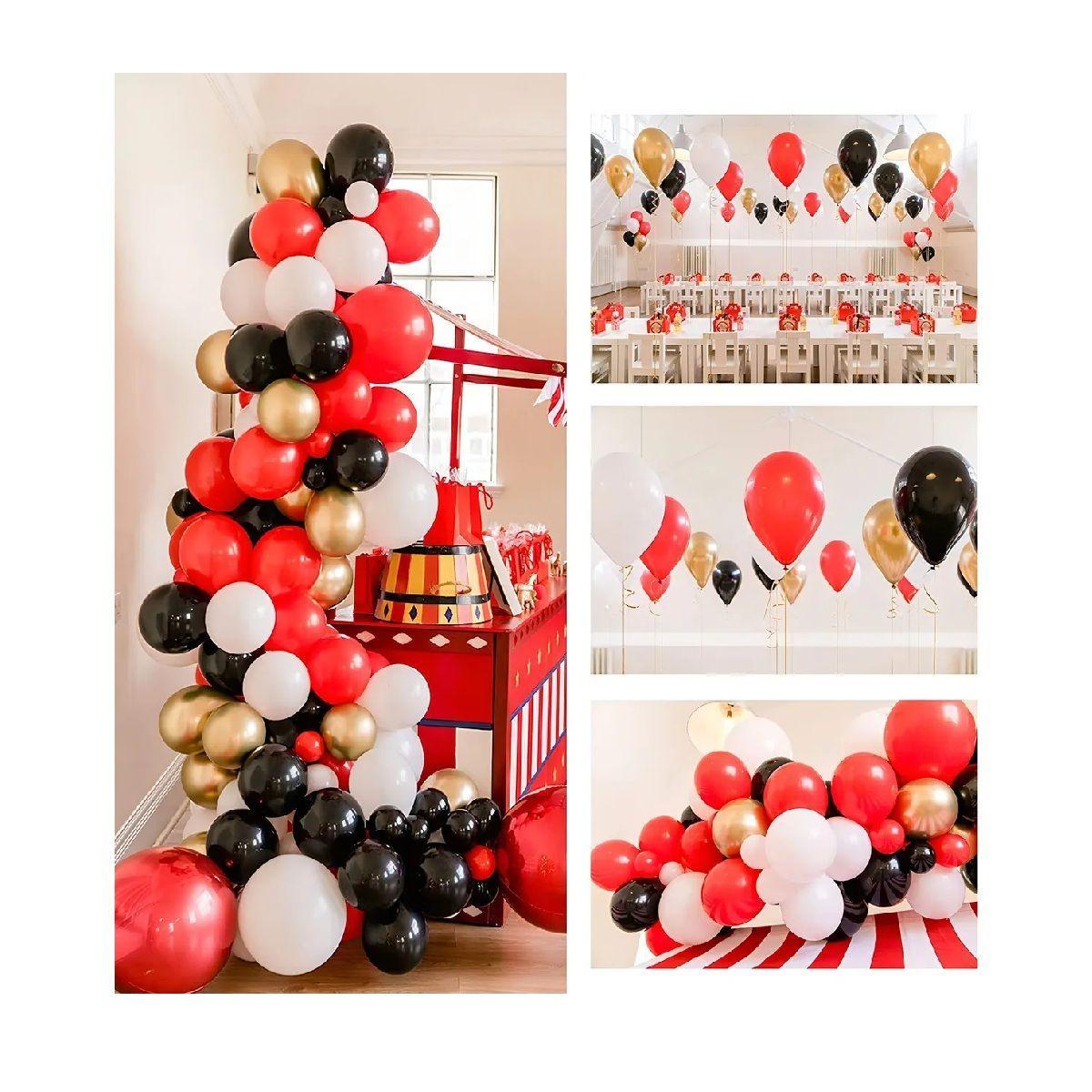 PasteleriaCL redondo de 25cm pack 25 set de cumpleaños globos metalizado color rojo 100934-6