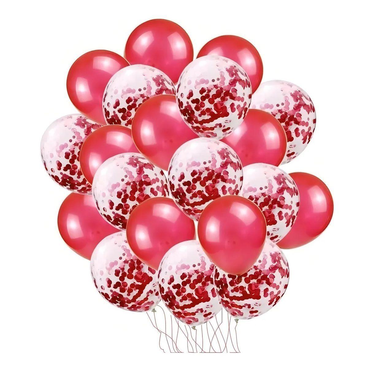 PasteleriaCL redondo de 25cm pack 25 set de cumpleaños globos metalizado color rojo 100934-7