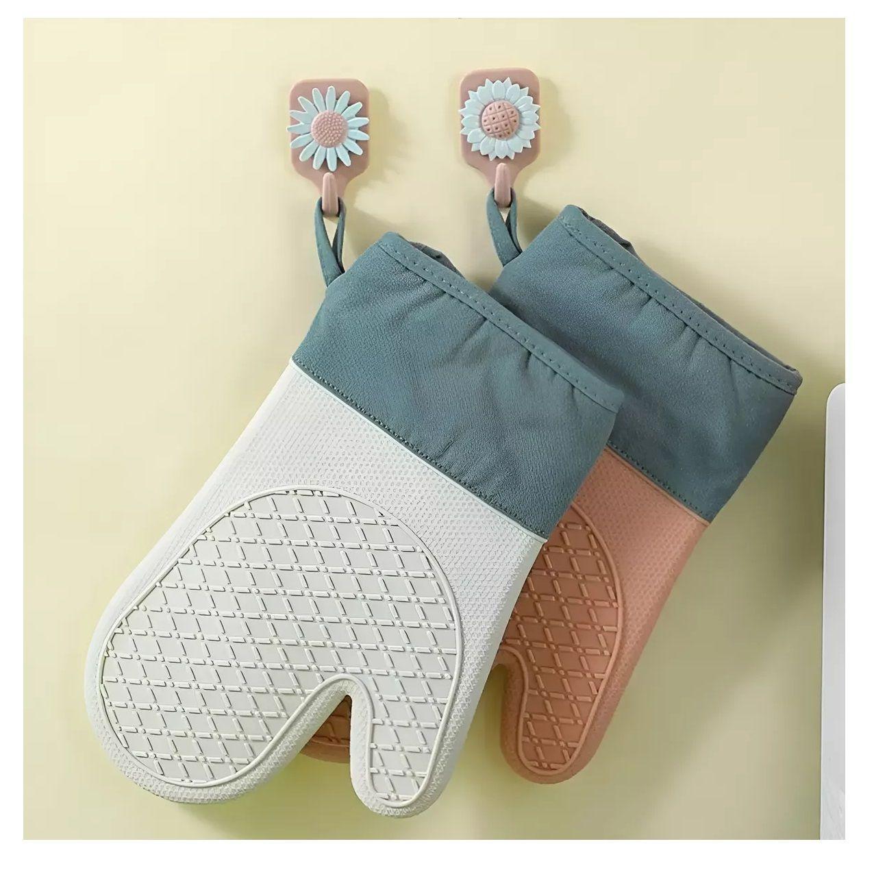 Guante Silicona Para Horno Toma Olla Guantes Cocina 27 Cm Rosa-3