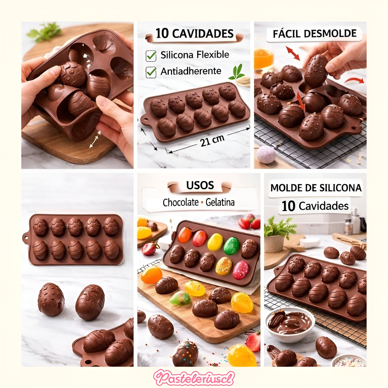 Moldes De Huevitos 3d Molde De Silicona En Forma De Huevo Para Chocolate Moldes Antiadherentes-3