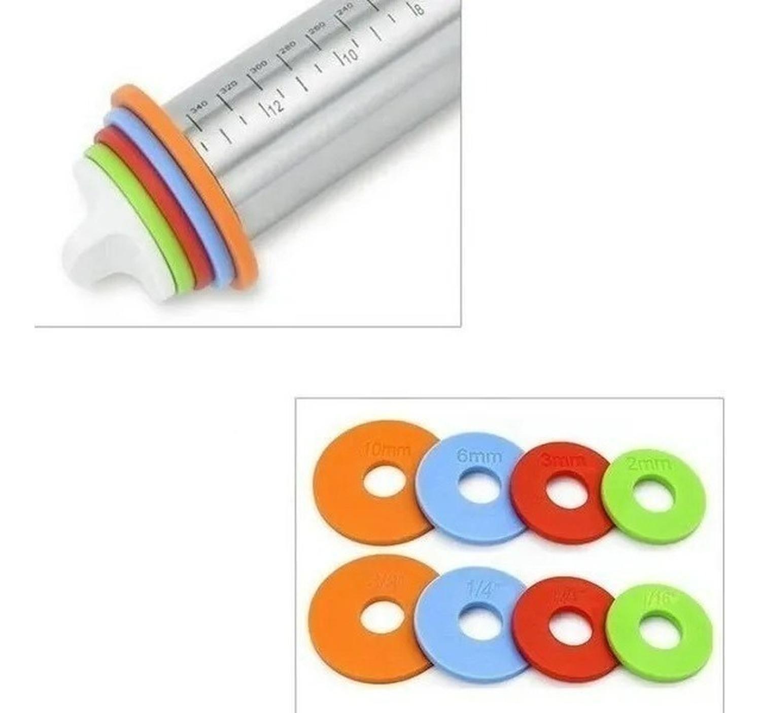 Pack 2 Uslero Acero Inoxidable Uslero Ajustable Fondant 45cm Plateado X2 Uslero Ajustable 45cm-2