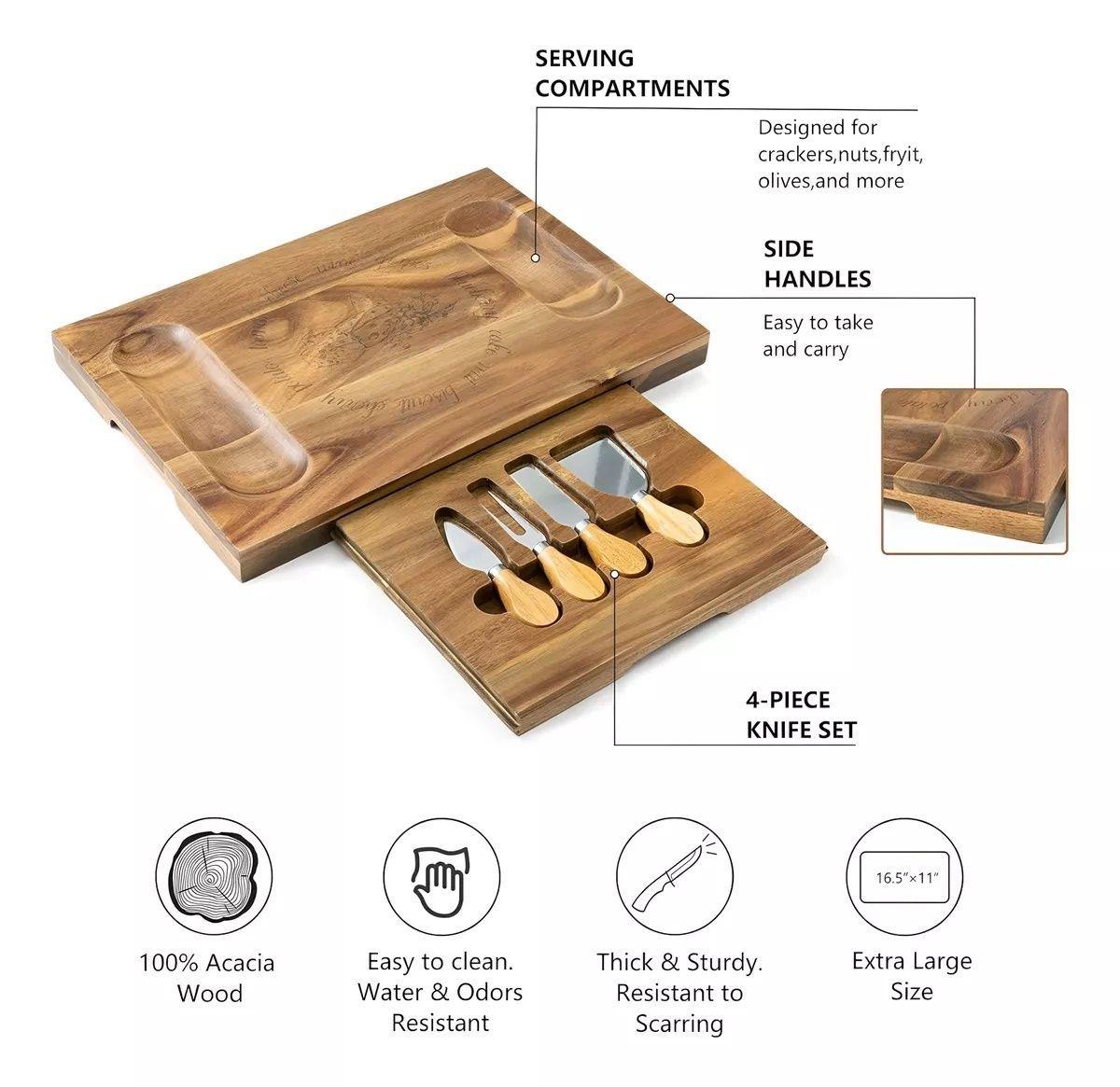 Tabla Rustica Tablas Para Queso Madera 41cm-2