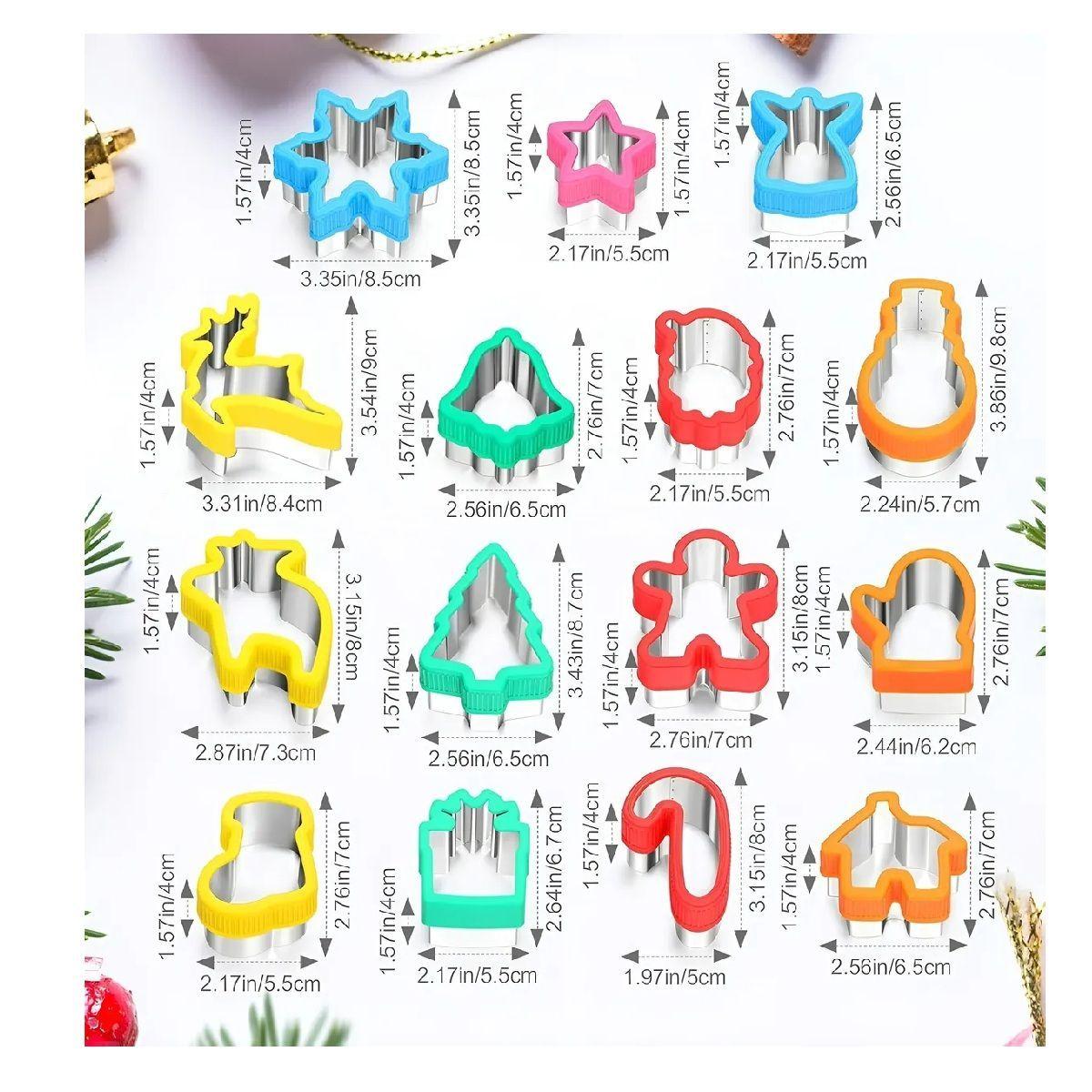 Pack X15 Moldes Para Galletas Navideñas Cortadores Galletas-2