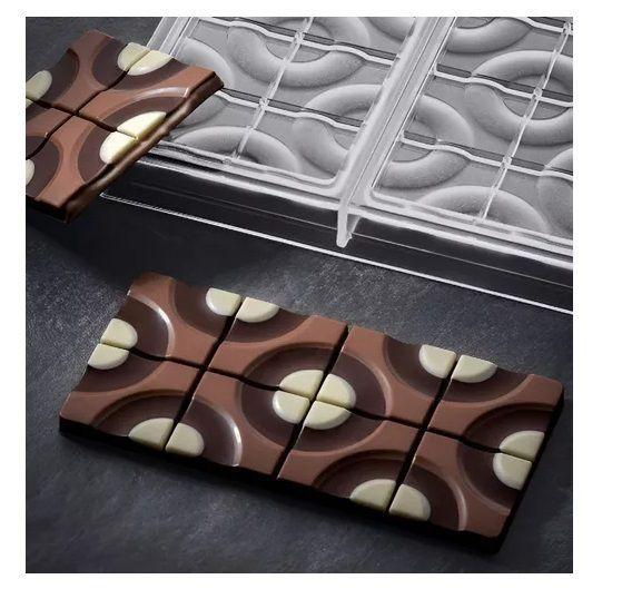 Molde De Chocolate Policarbonato Molde Barra Circulos 3 Cav-4