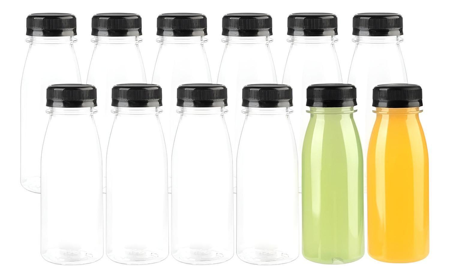 12 Botella Plasticas Transparentes Botellas Con Tapa 300ml Trasnparente-0
