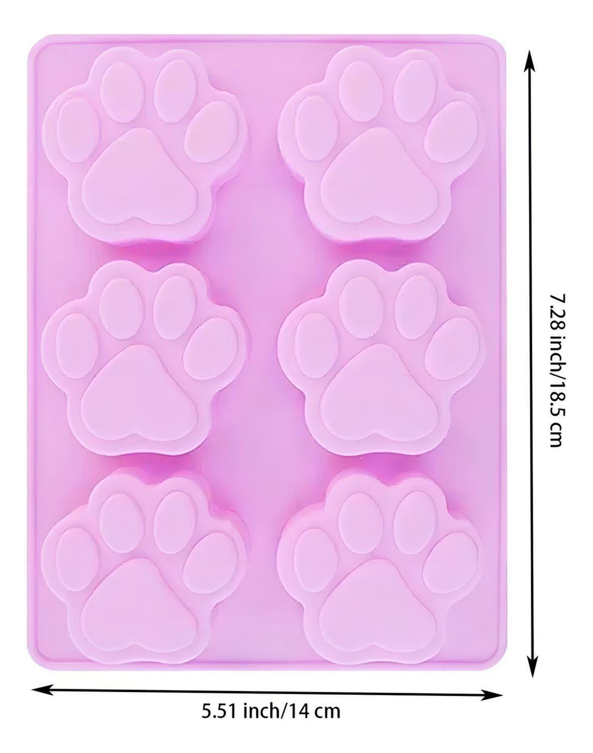 2 Molde Silicona Huella Moldes De Silicona Mascota Pata 6cav Insumos Reposteria Patitas De Perro Mol-2