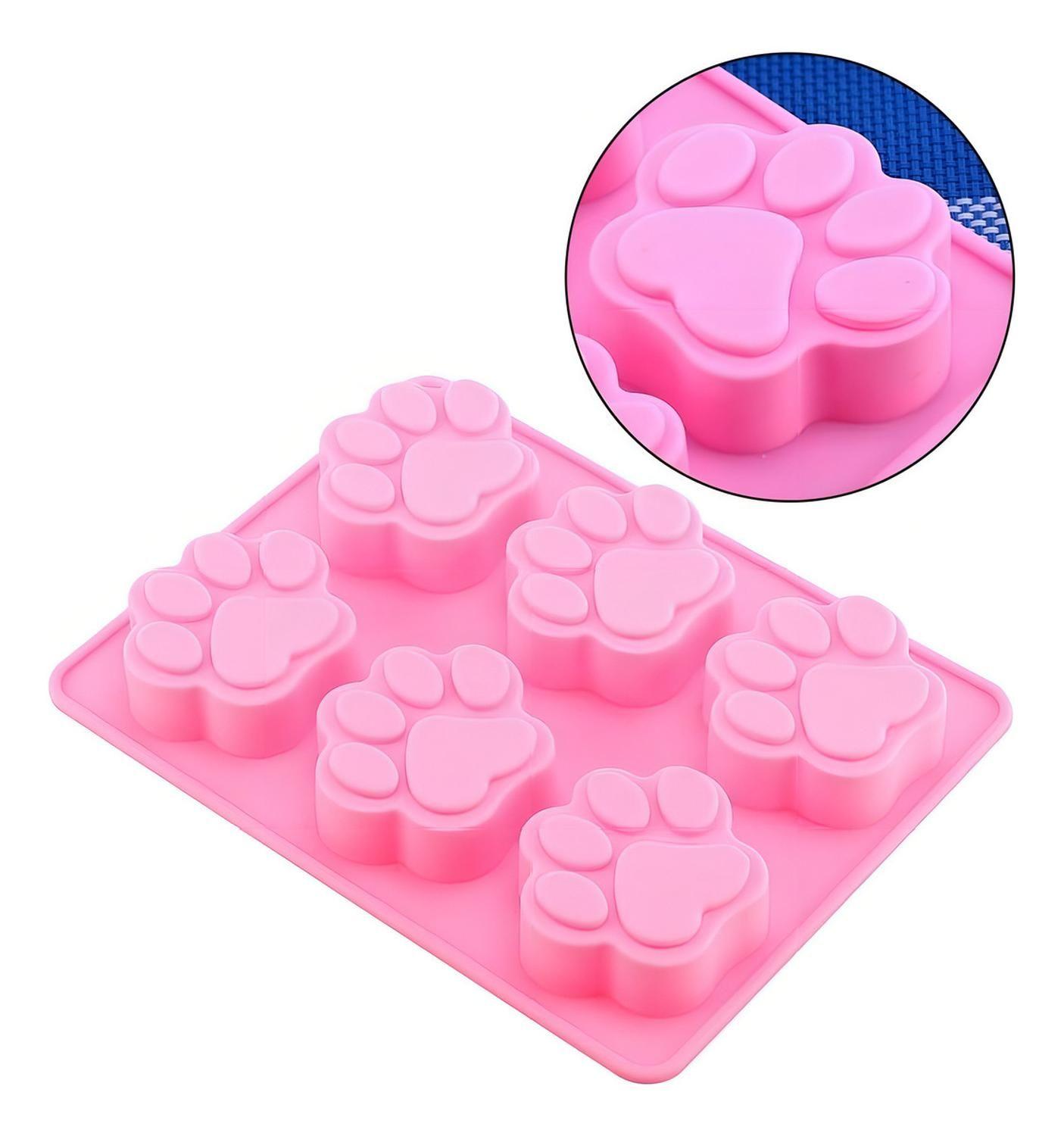 2 Molde Silicona Huella Moldes De Silicona Mascota Pata 6cav Insumos Reposteria Patitas De Perro Mol-3