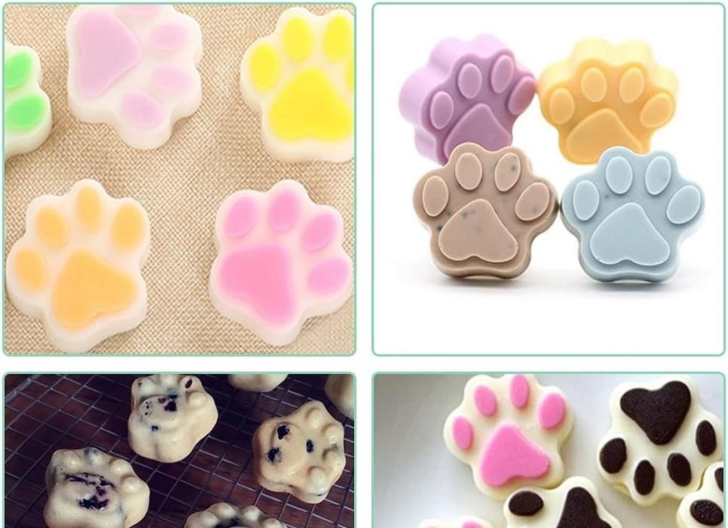 2 Molde Silicona Huella Moldes De Silicona Mascota Pata 6cav Insumos Reposteria Patitas De Perro Mol-4