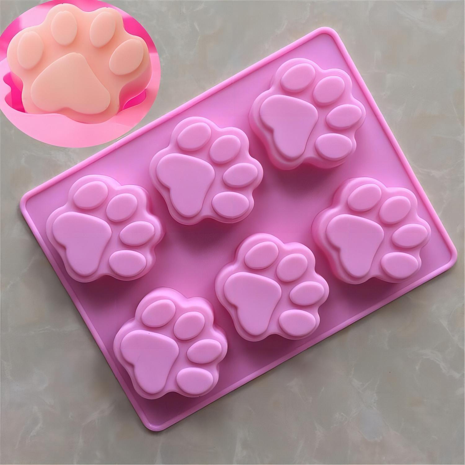 2 Molde Silicona Huella Moldes De Silicona Mascota Pata 6cav Insumos Reposteria Patitas De Perro Mol-5