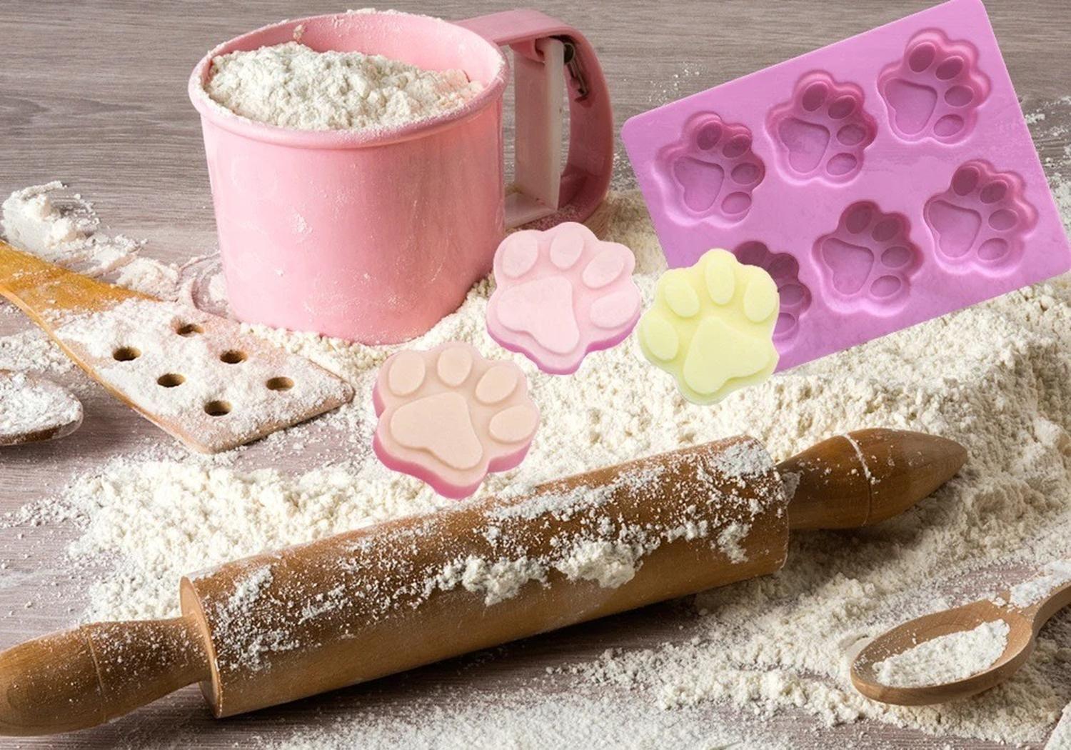 2 Molde Silicona Huella Moldes De Silicona Mascota Pata 6cav Insumos Reposteria Patitas De Perro Mol-7