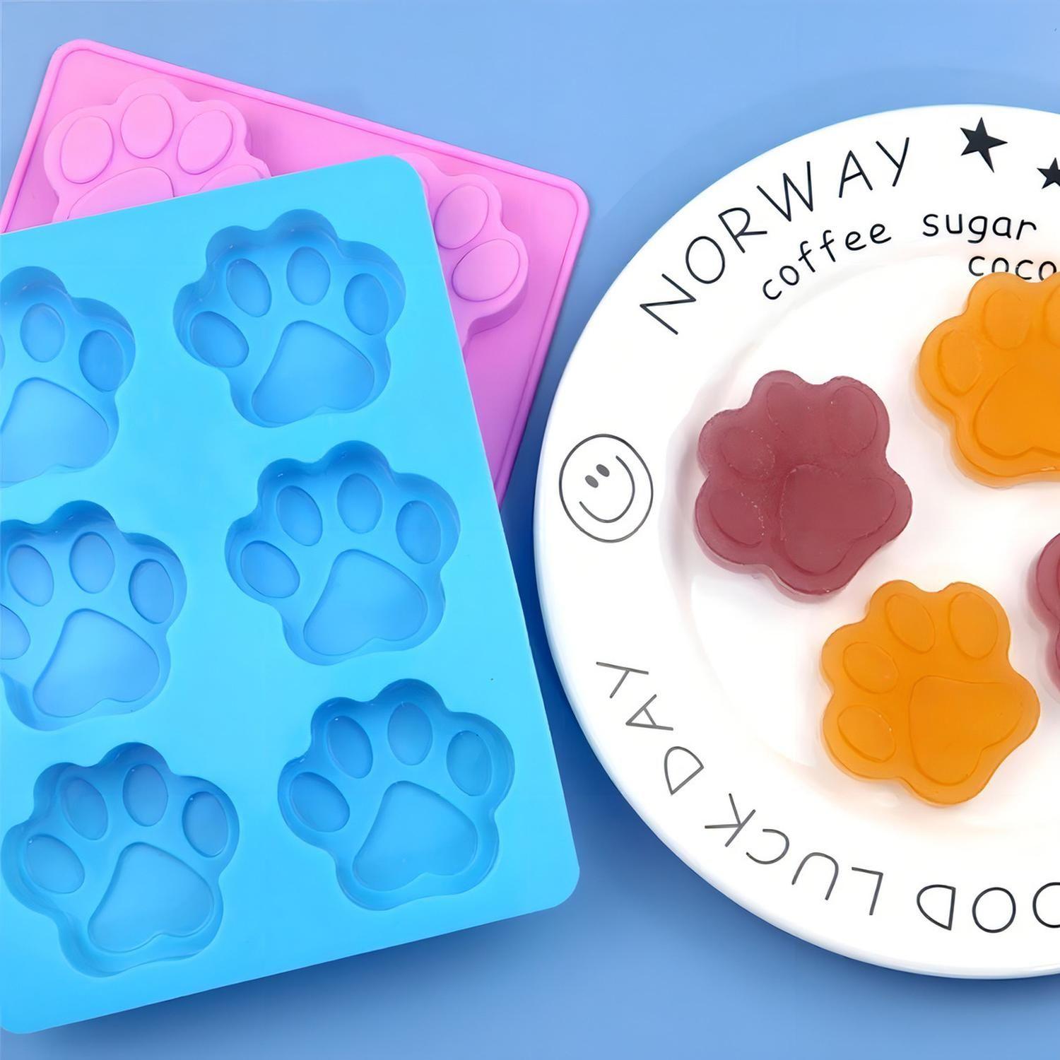 2 Molde Silicona Huella Moldes De Silicona Mascota Pata 6cav Insumos Reposteria Patitas De Perro Mol-8