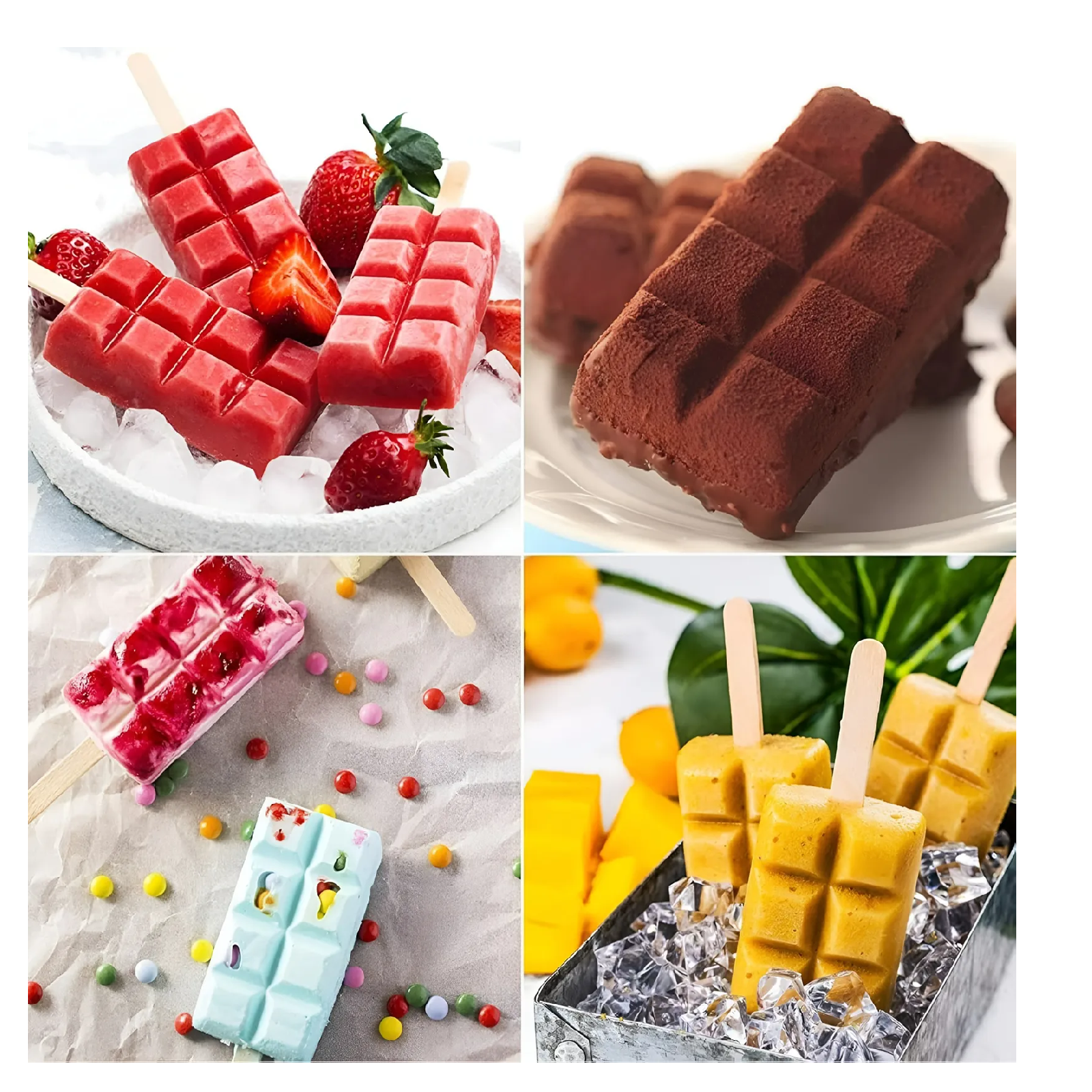 Pack X2 Molde De Silicona Para Helados Molde De Helado 051 MULTICOLOR -5