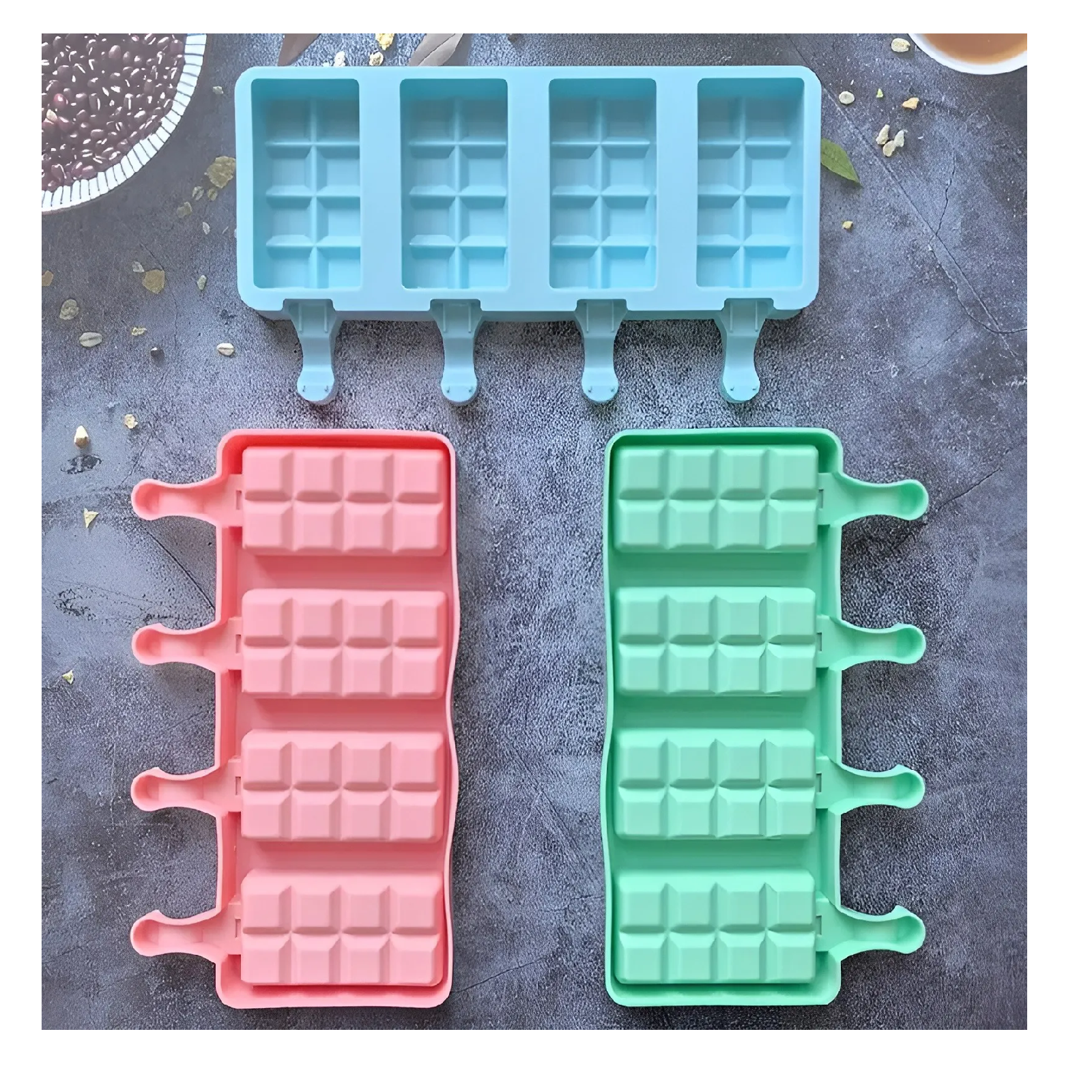 Pack X2 Molde De Silicona Para Helados Molde De Helado 051 MULTICOLOR -6