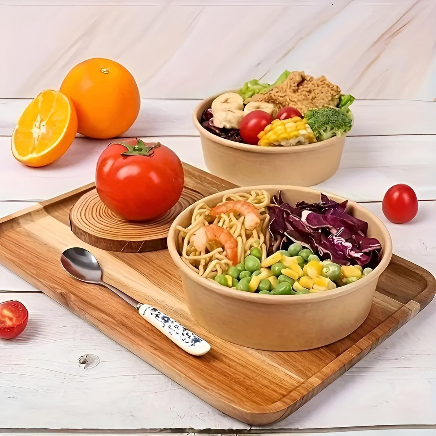 Bowl Con Tapa Bowls Plastico Envases Bowl Kraft 1300 Cc-6