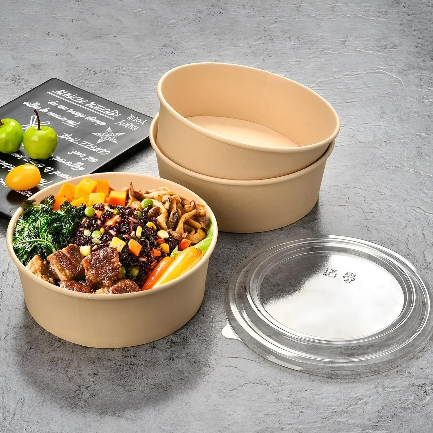 Bowl Con Tapa Bowls Plastico Envases Bowl Kraft 1300 Cc-7