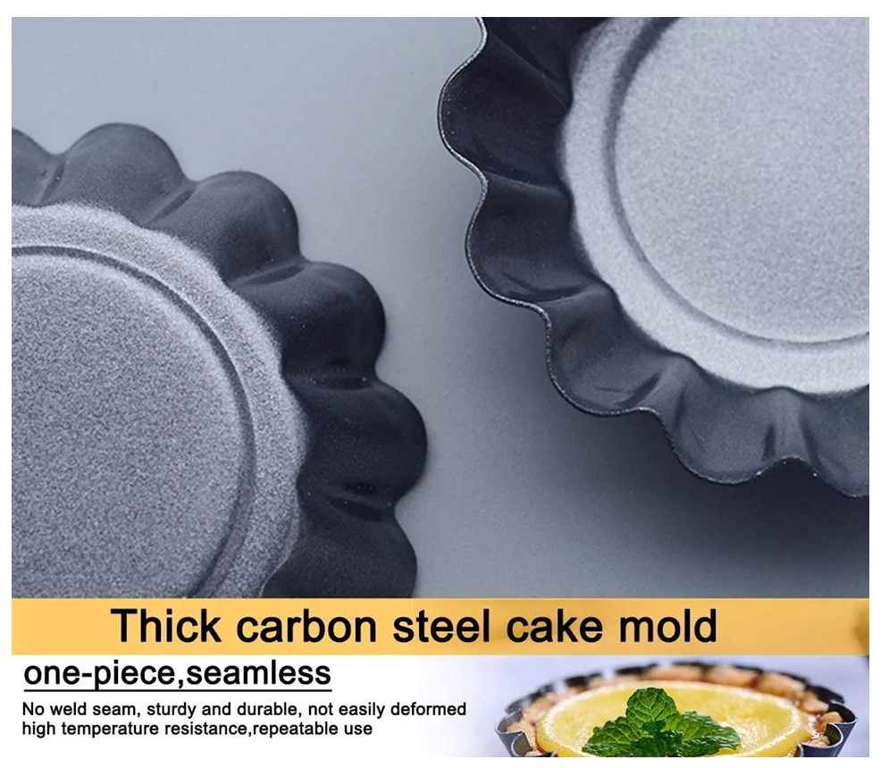 Pack X24 Molde Mini Tartaleta Moldes Reposteria Oscuras 8cm Gris Oscuro-6