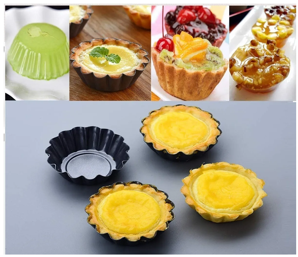 Pack X24 Molde Mini Tartaleta Moldes Reposteria Oscuras 8cm Gris Oscuro-7