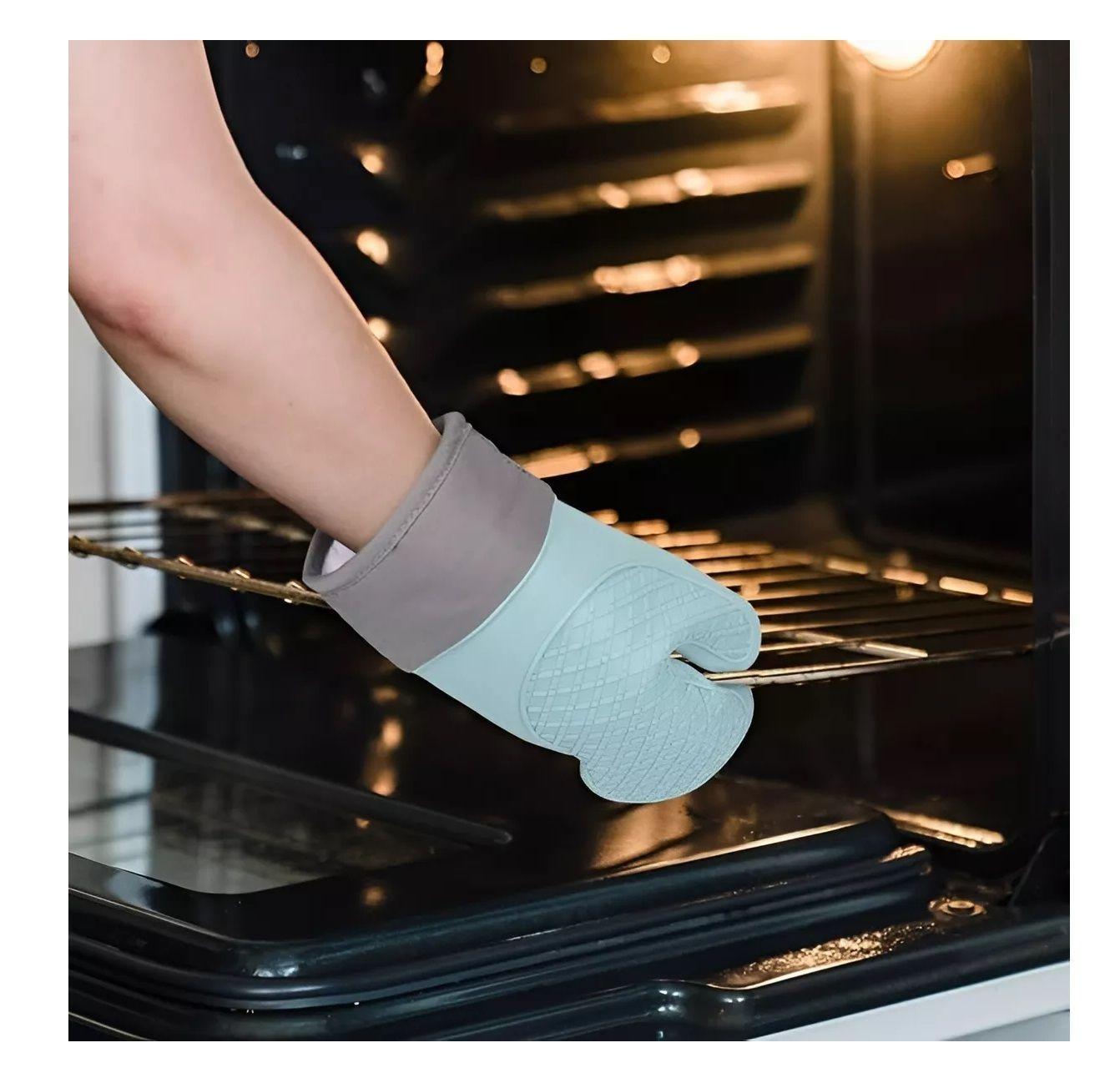 Guante Silicona Para Horno Toma Olla Guantes Cocina 27 Cm Turquesa-5