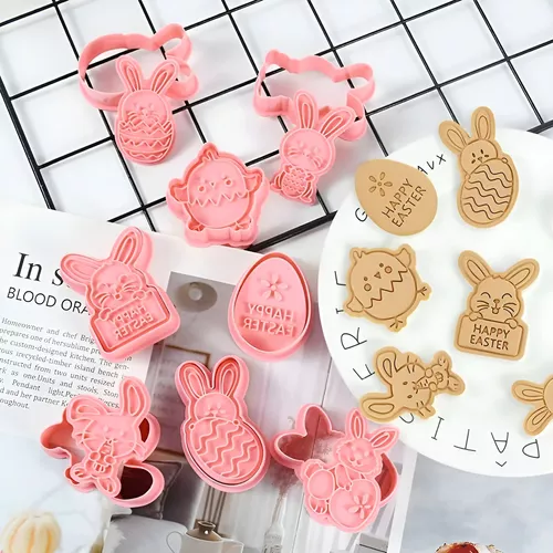 Pack X4 Cortadores Galletas Conejo Pascua Molde Galleta 8pcs-7
