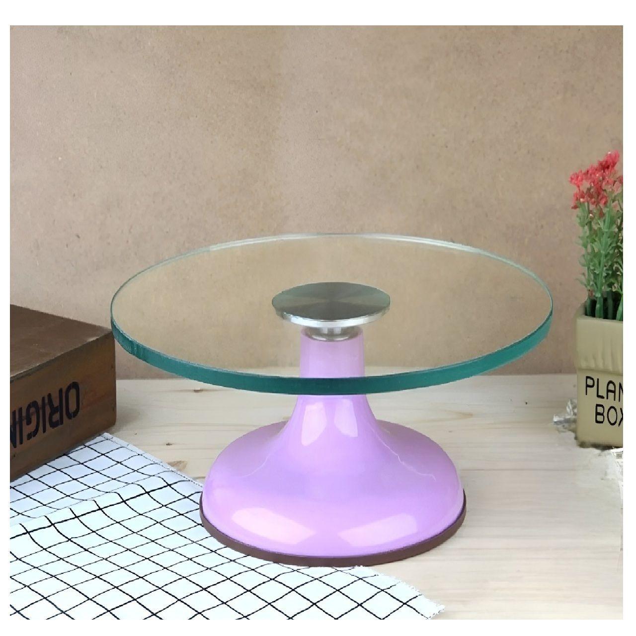 Base Giratoria Tortas Plato Giratorio Base Vidrio 30cm base violeta -4